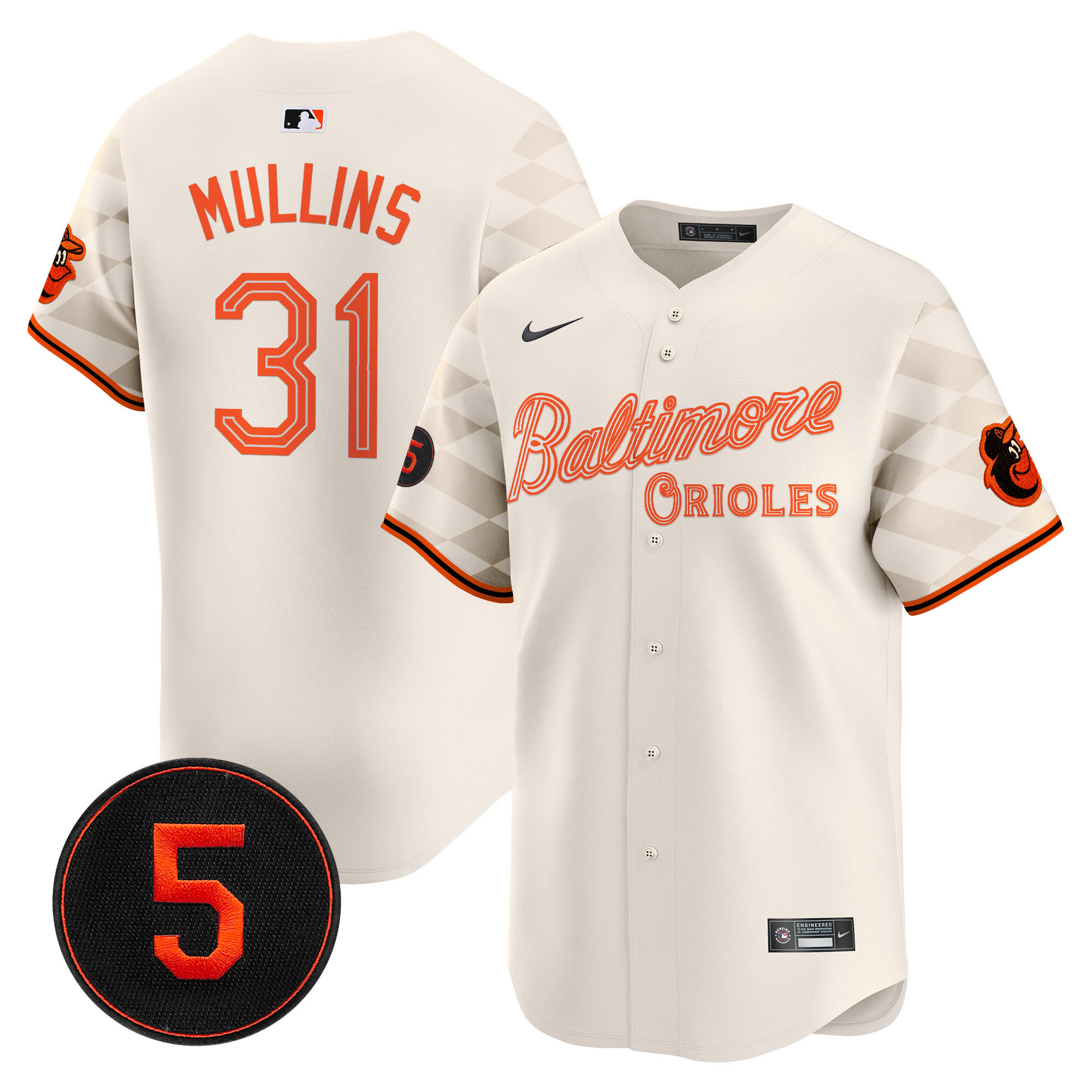 Men’s Baltimore Orioles City Light Vapor Premier Limited Jersey - All Stitched - Image 29