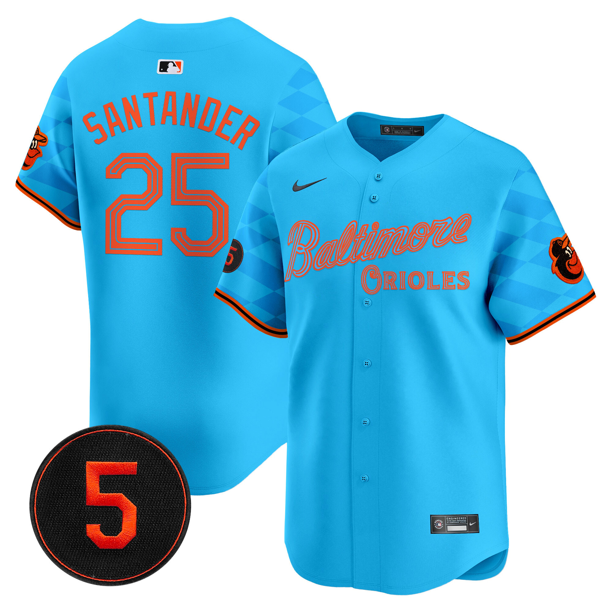 Men’s Baltimore Orioles City Light Vapor Premier Limited Jersey - All Stitched - Image 34