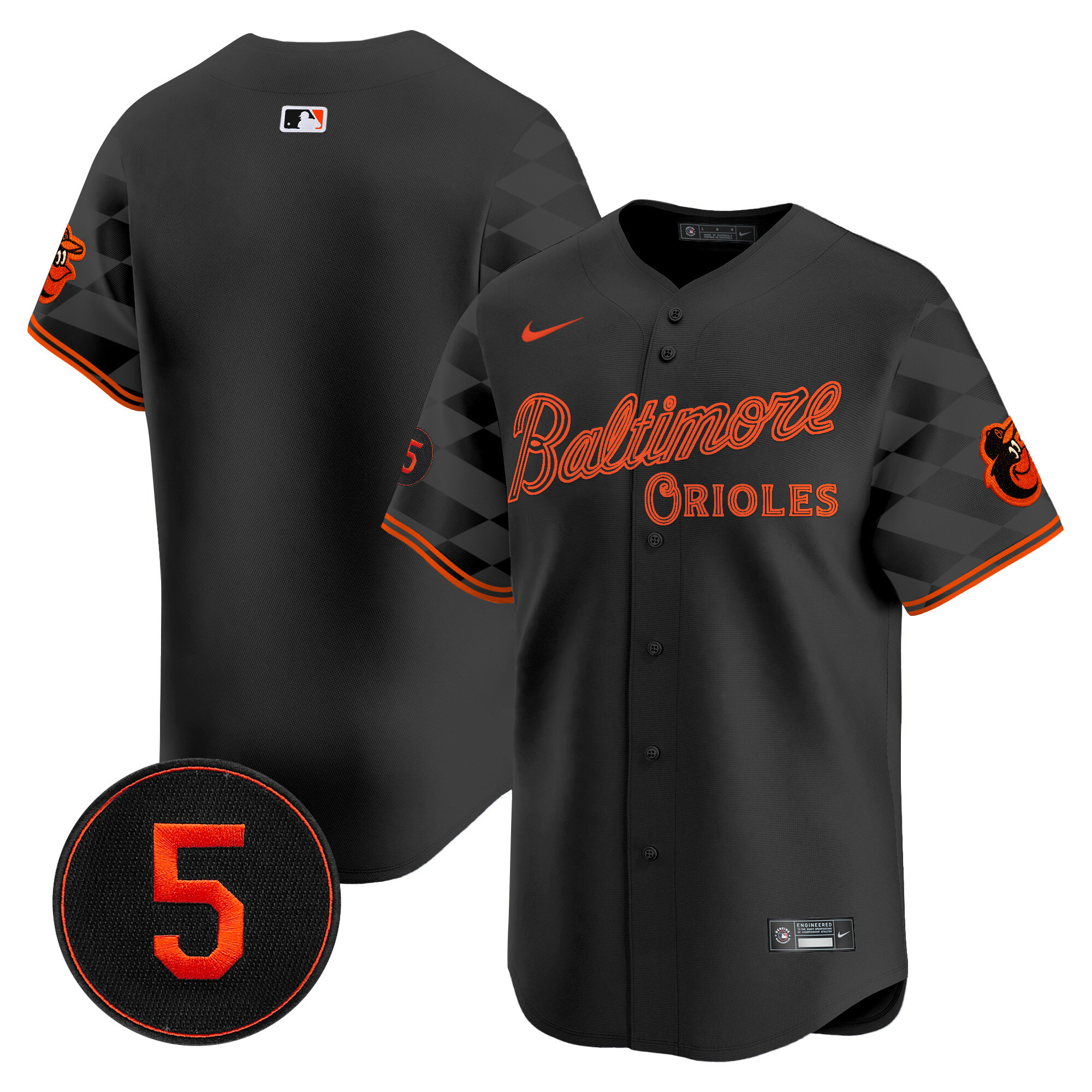 Men’s Baltimore Orioles City Light Vapor Premier Limited Jersey - All Stitched - Image 8