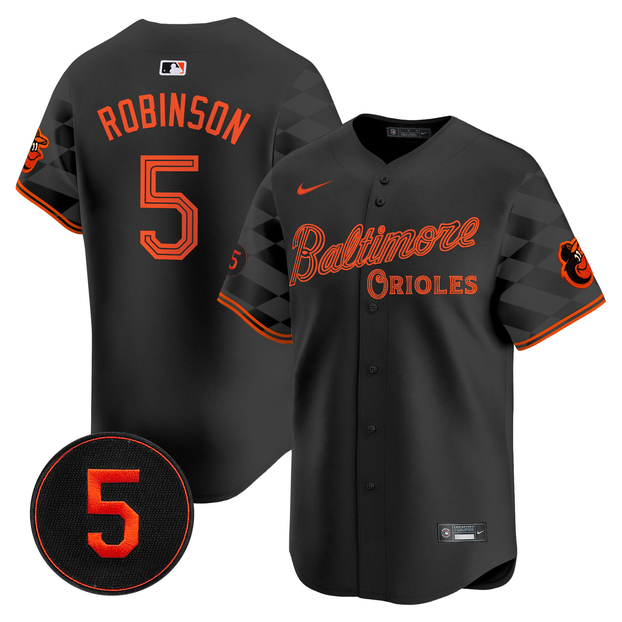 Men’s Baltimore Orioles City Light Vapor Premier Limited Jersey - All Stitched - Image 3