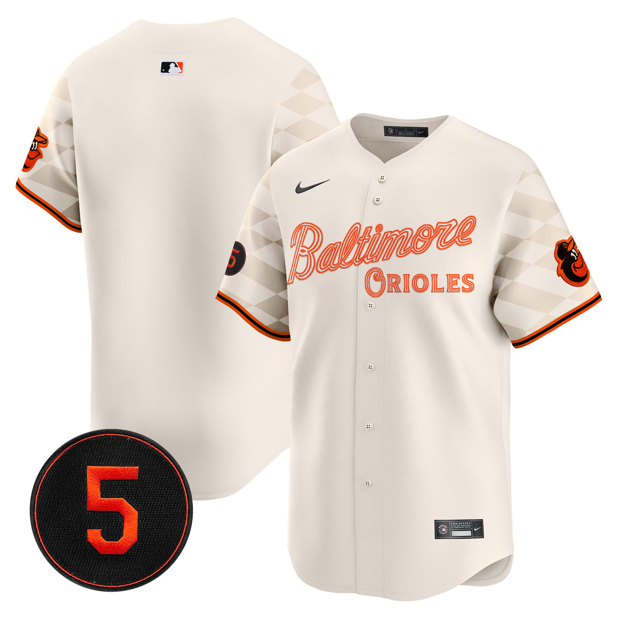 Men’s Baltimore Orioles City Light Vapor Premier Limited Jersey - All Stitched - Image 32
