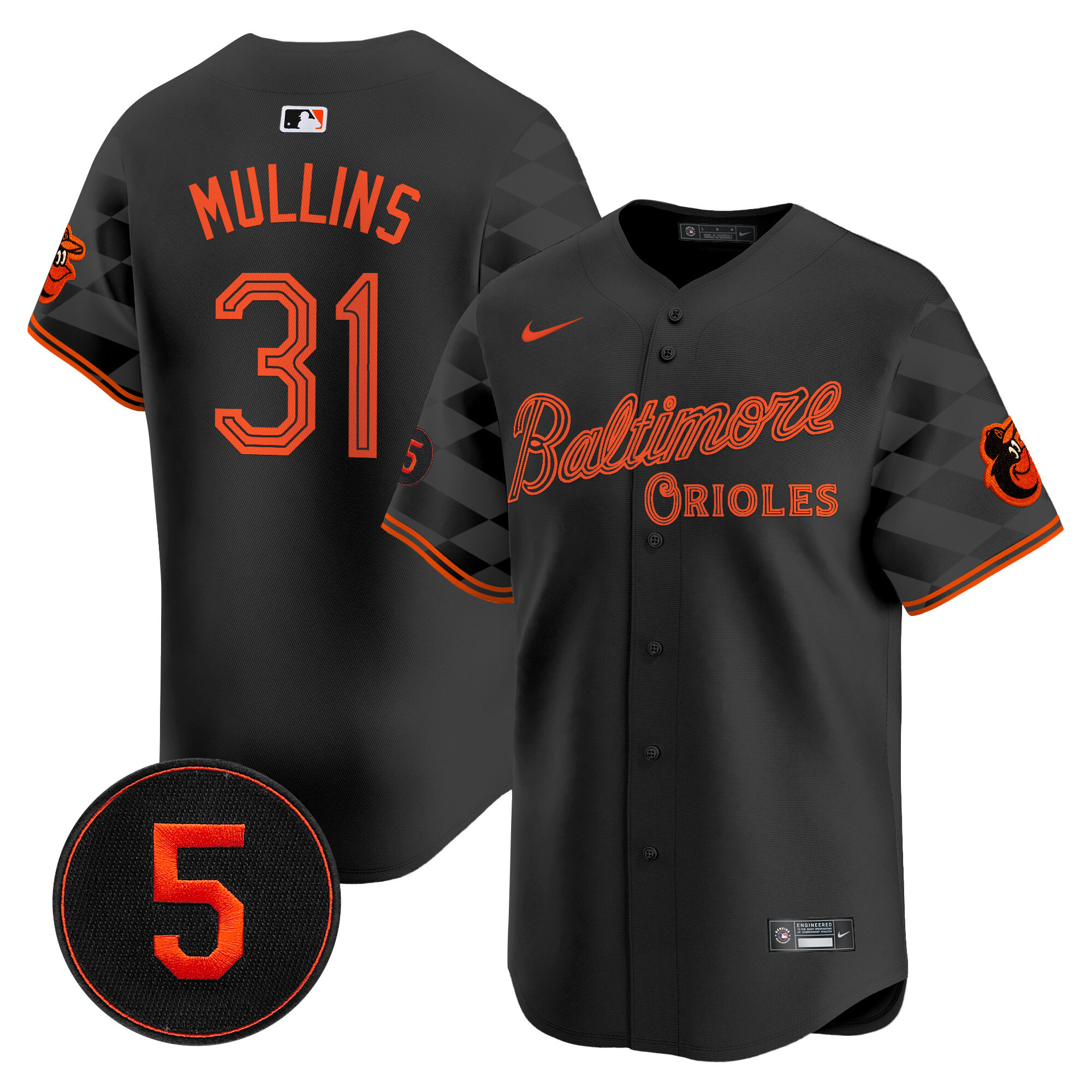 Men’s Baltimore Orioles City Light Vapor Premier Limited Jersey - All Stitched - Image 5