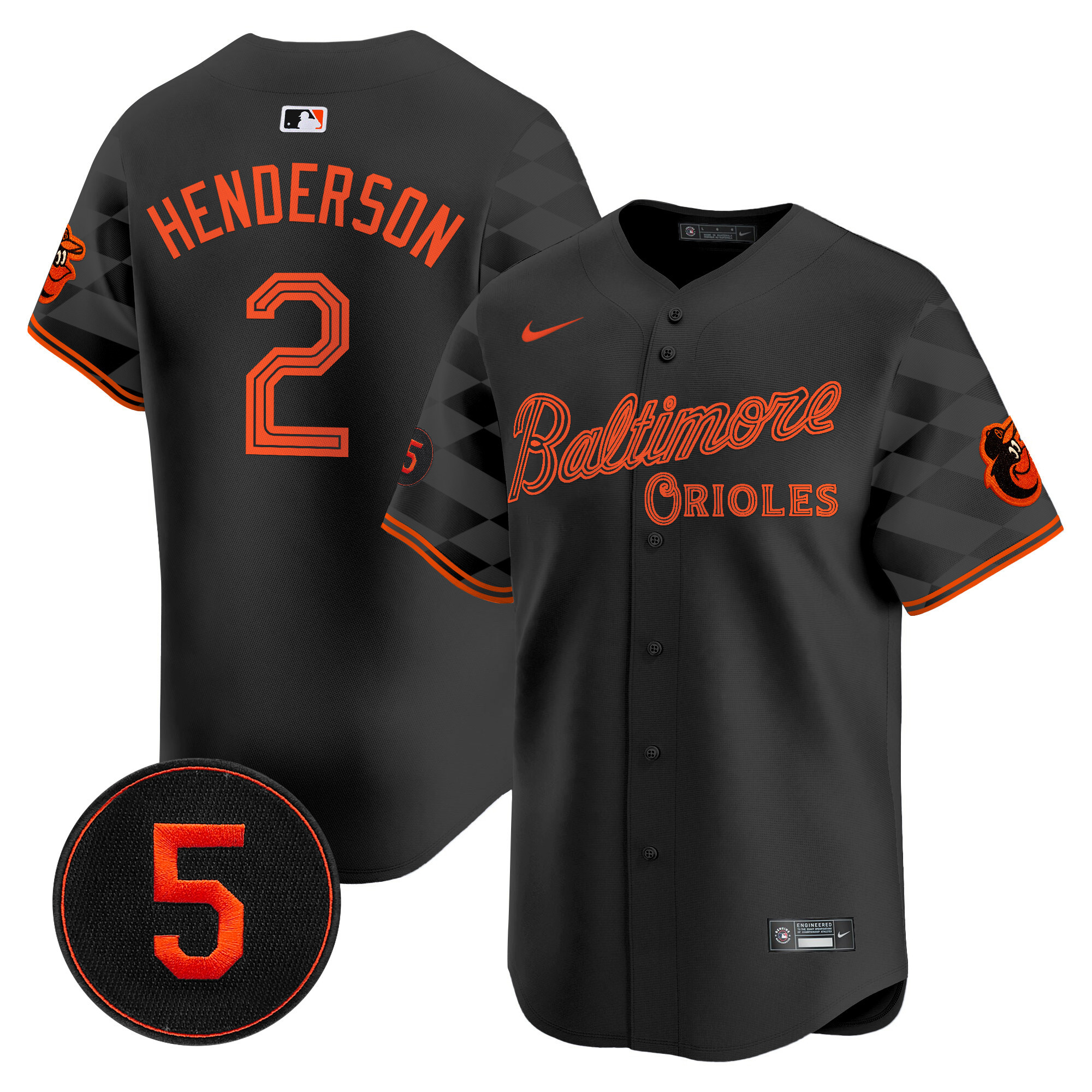 Men’s Baltimore Orioles City Light Vapor Premier Limited Jersey - All Stitched - Image 6