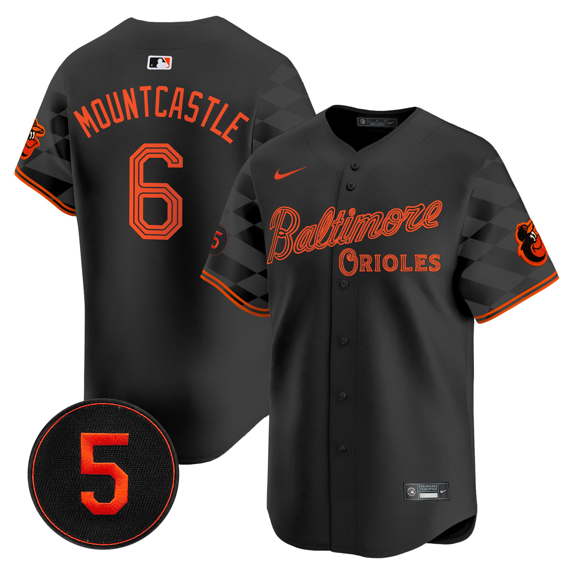 Men’s Baltimore Orioles City Light Vapor Premier Limited Jersey - All Stitched - Image 7