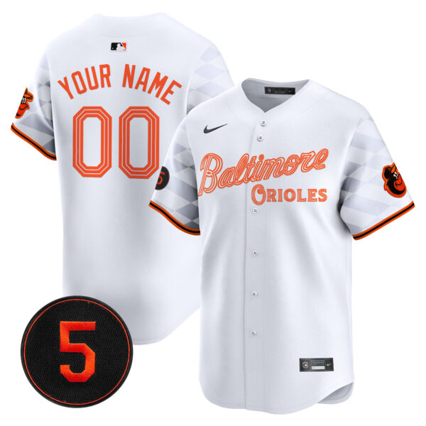 Baltimore Orioles City Light Vapor Premier Limited Custom Jersey - All Stitched - Image 2
