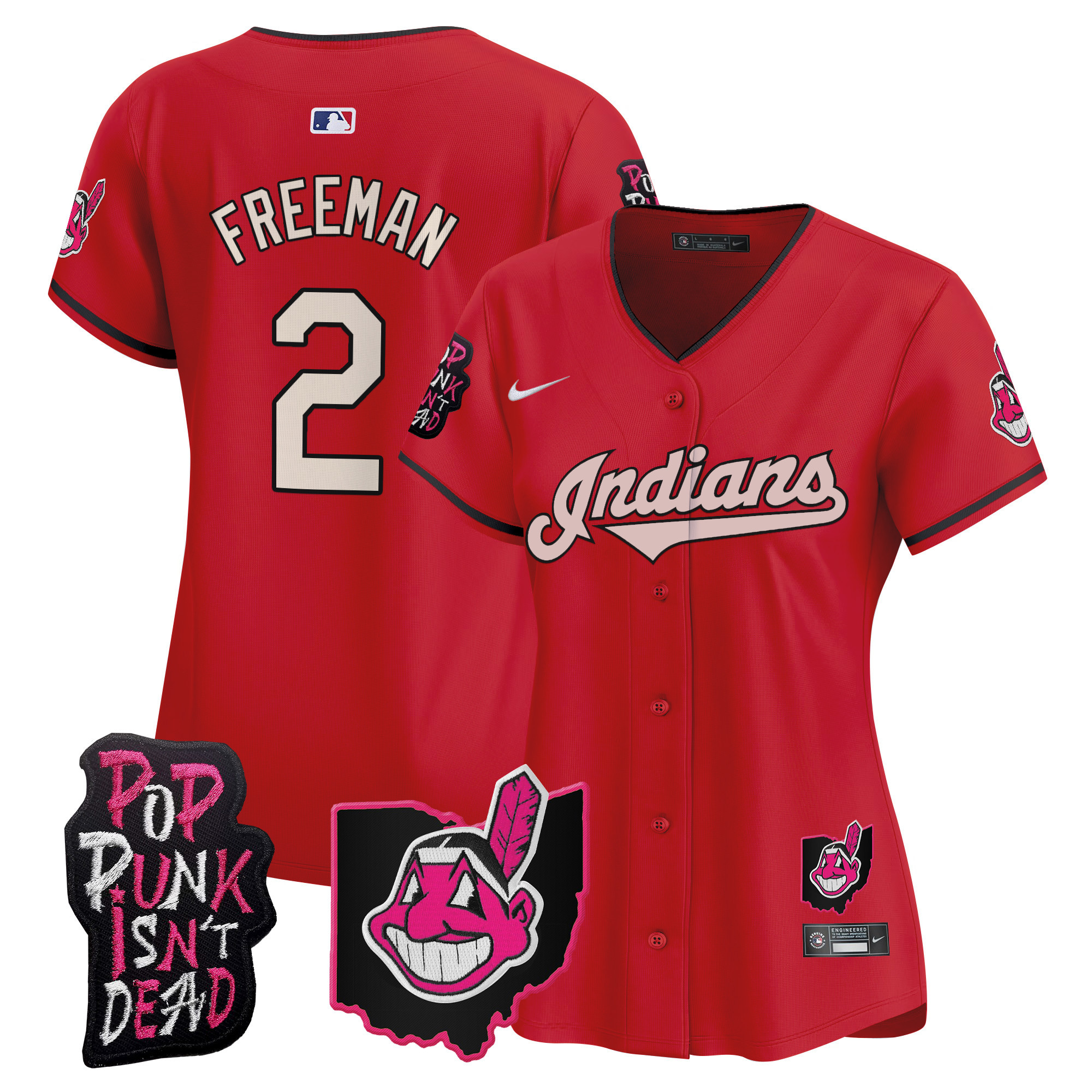 Women's Cleveland Indians MGK Patch Vapor Premier Limited Jersey - All Stitched - Image 35