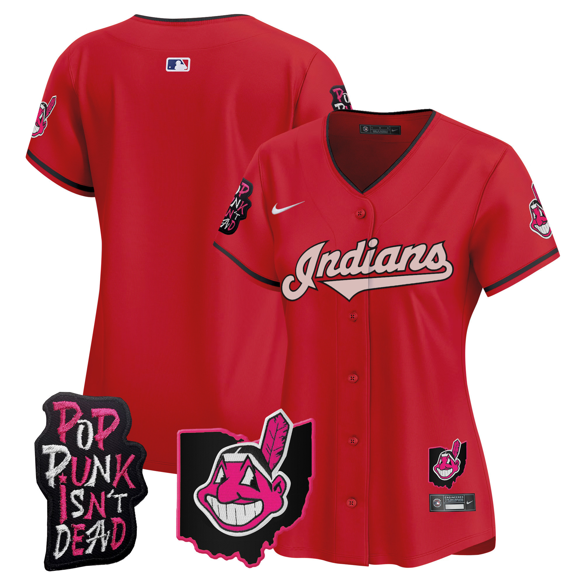 Women's Cleveland Indians MGK Patch Vapor Premier Limited Jersey - All Stitched - Image 36