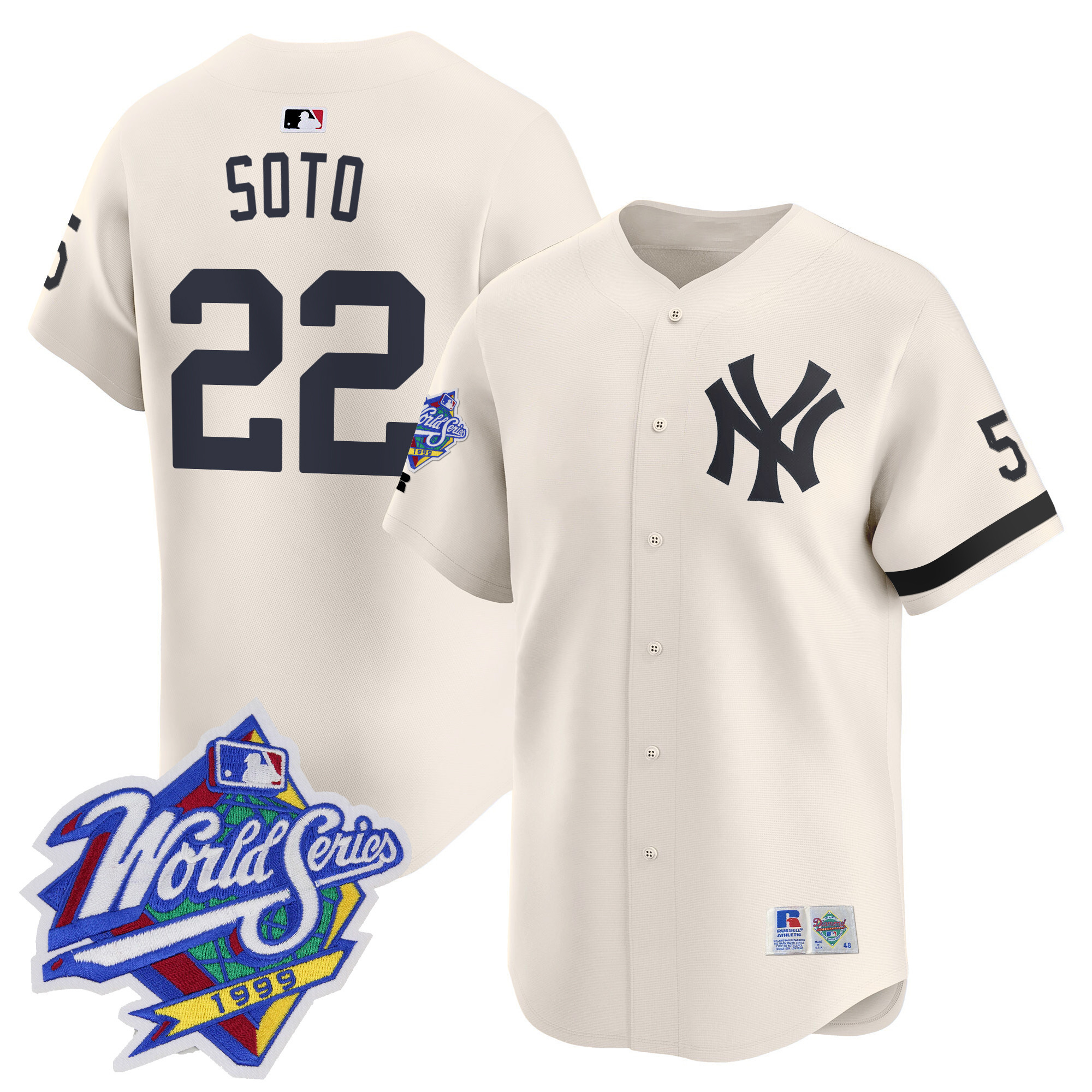 Men's Yankees 1999 Throwback Joe DiMaggio Patch Vapor Premier Limited Jersey - All Stitched - Image 25