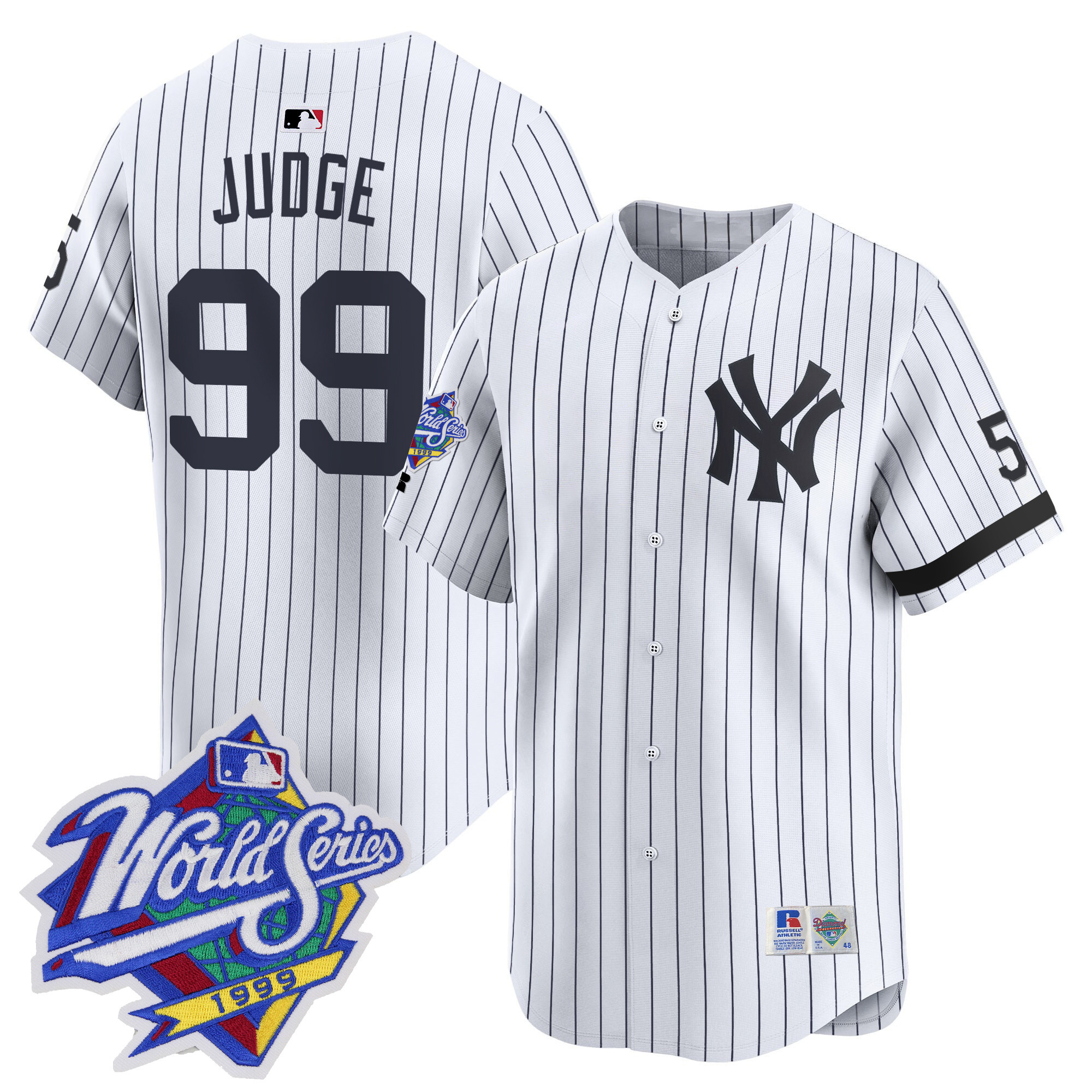 Men's Yankees 1999 Throwback Joe DiMaggio Patch Vapor Premier Limited Jersey - All Stitched - Image 2