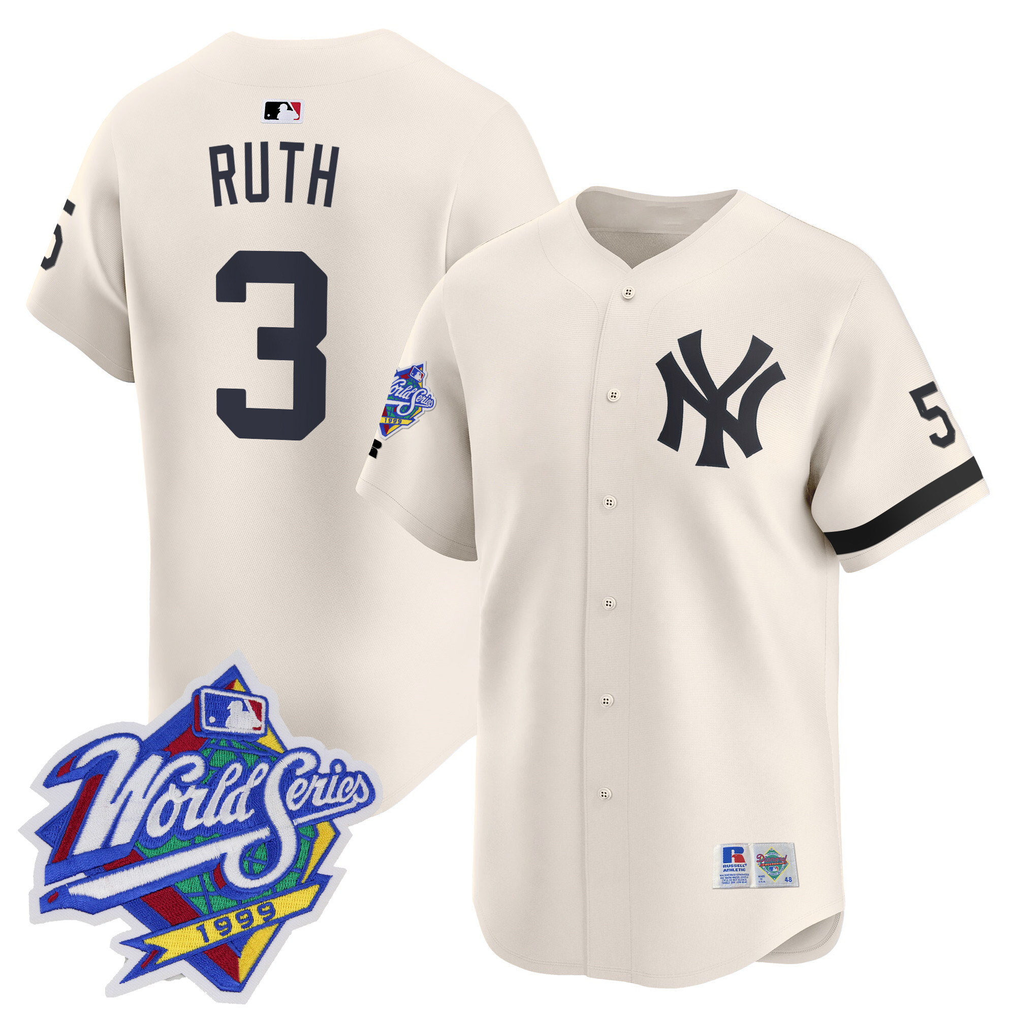 Men's Yankees 1999 Throwback Joe DiMaggio Patch Vapor Premier Limited Jersey - All Stitched - Image 22