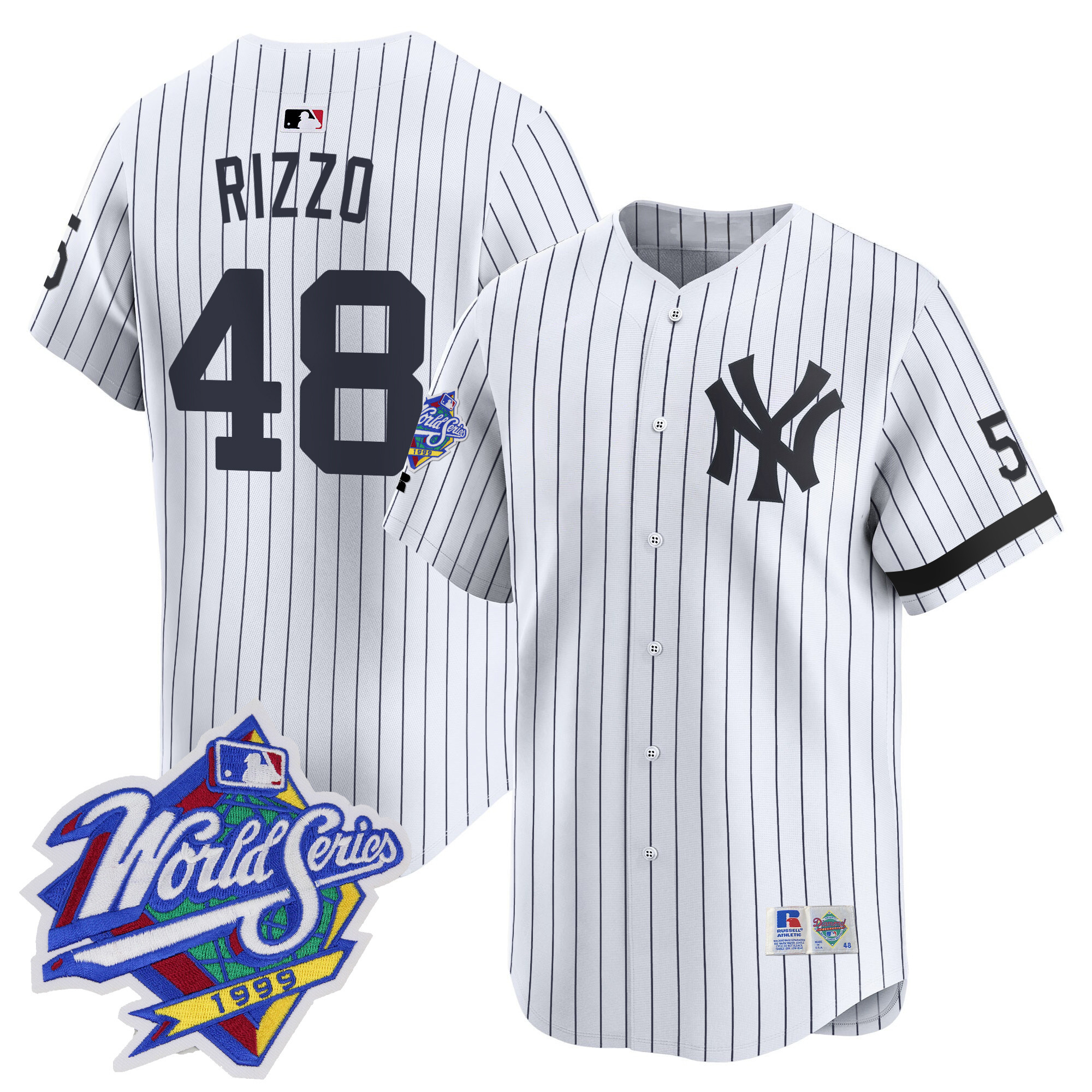 Men's Yankees 1999 Throwback Joe DiMaggio Patch Vapor Premier Limited Jersey - All Stitched - Image 8