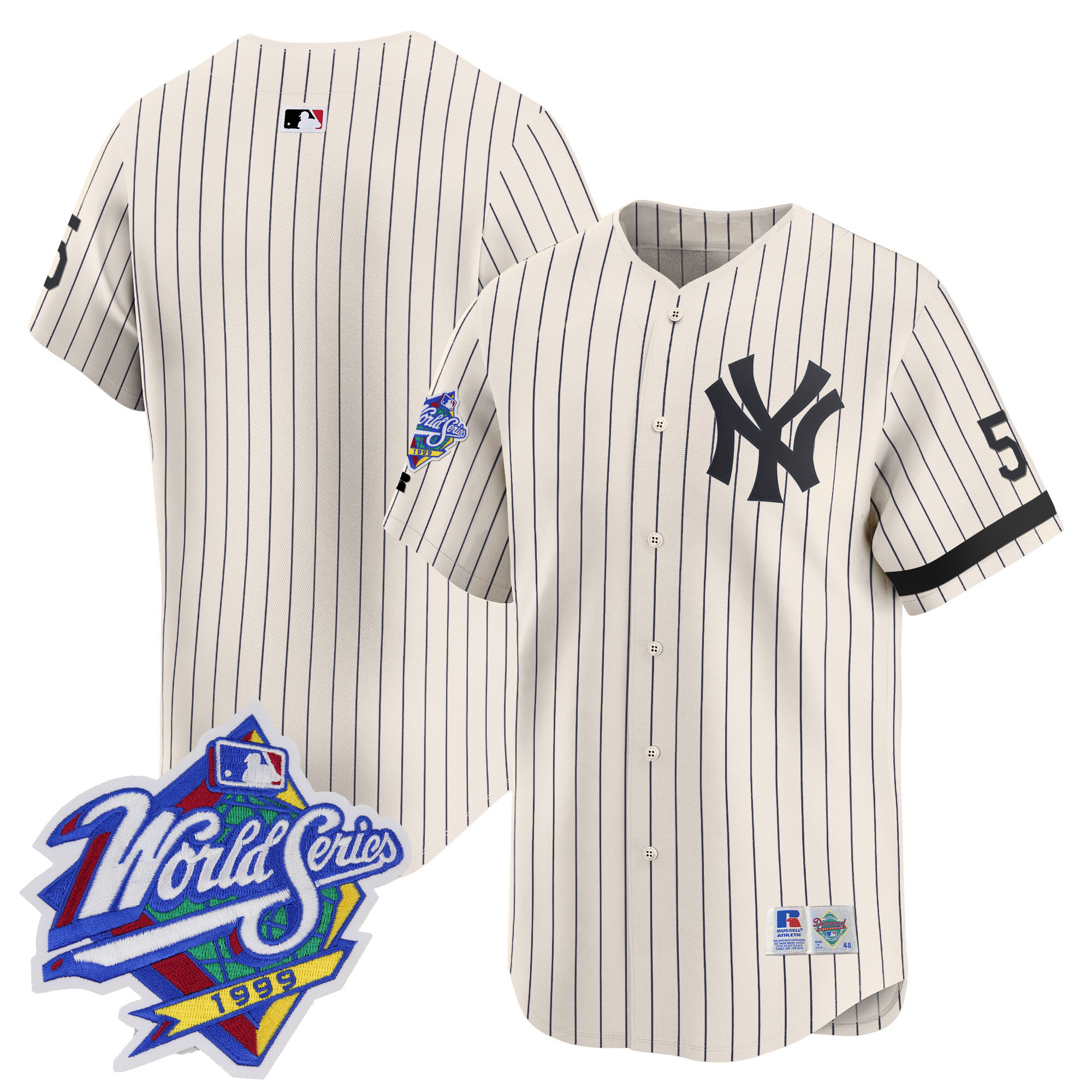 Men's Yankees 1999 Throwback Joe DiMaggio Patch Vapor Premier Limited Jersey - All Stitched - Image 18