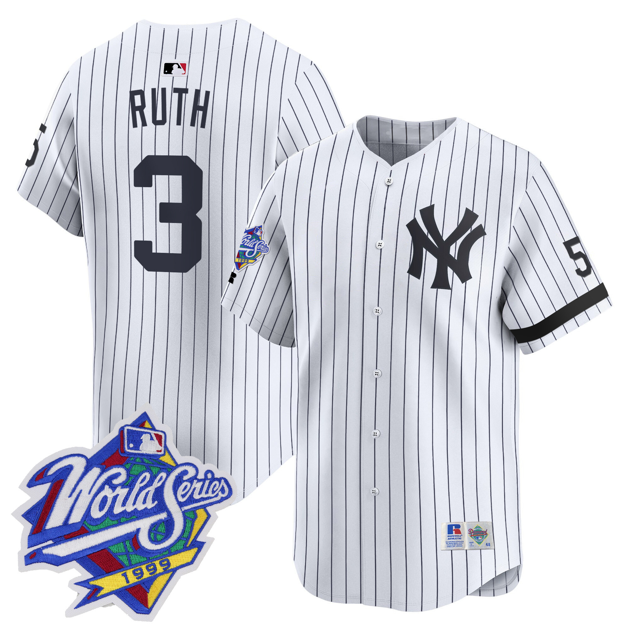 Men's Yankees 1999 Throwback Joe DiMaggio Patch Vapor Premier Limited Jersey - All Stitched - Image 4