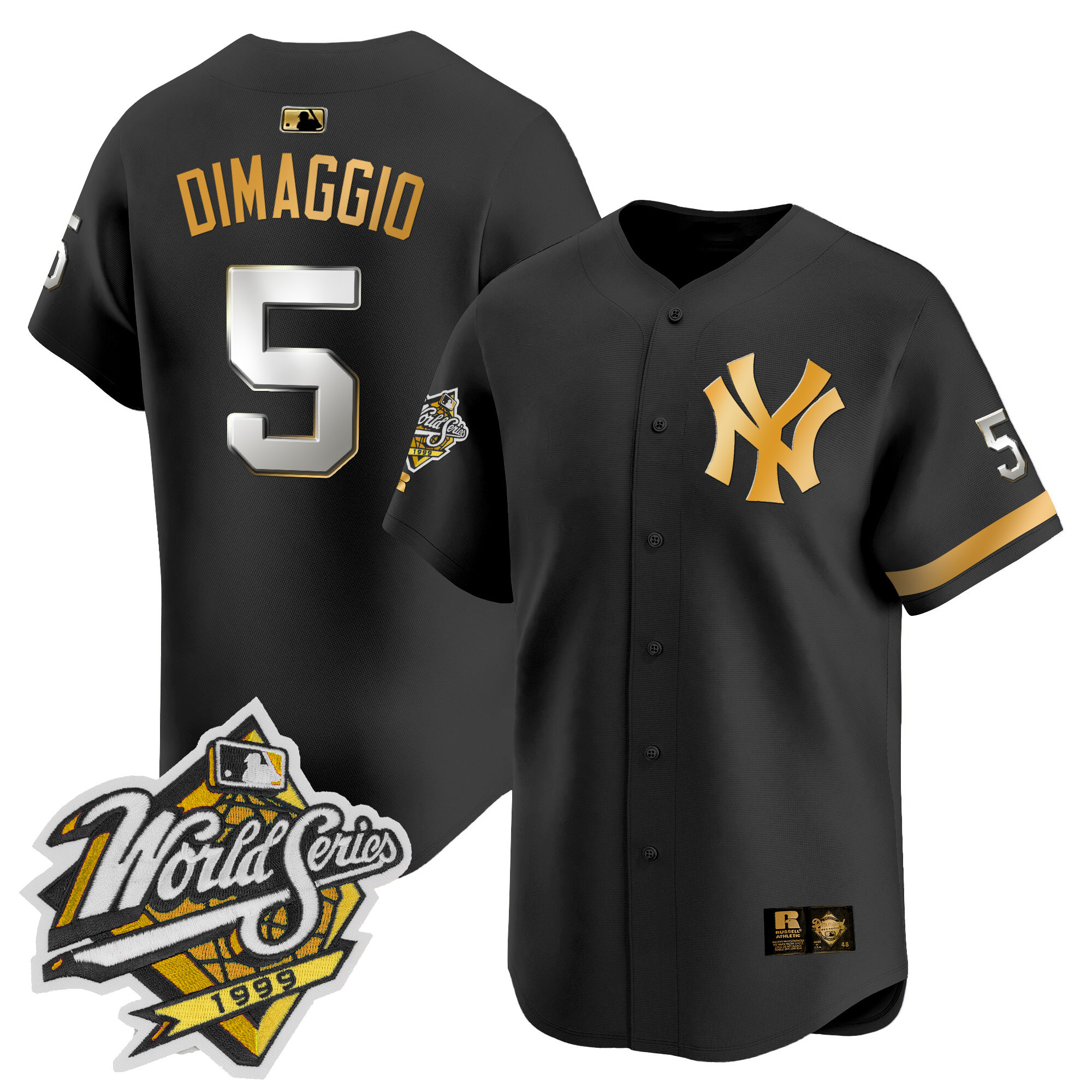 Men's Yankees 1999 Throwback Joe DiMaggio Patch Vapor Premier Limited Jersey - All Stitched - Image 37