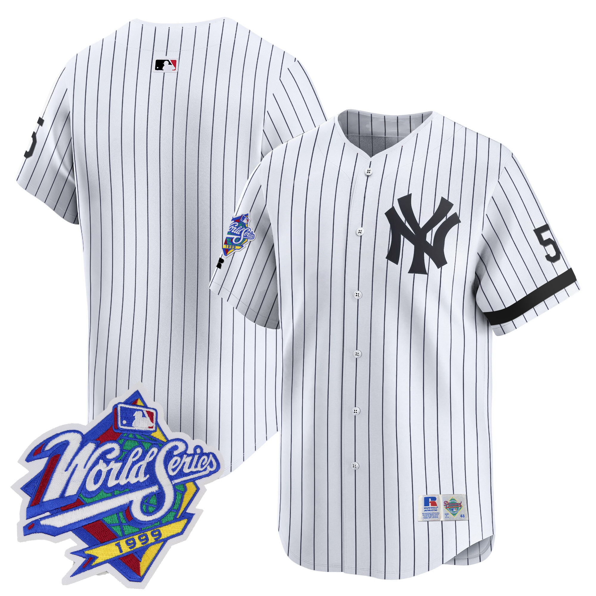 Men's Yankees 1999 Throwback Joe DiMaggio Patch Vapor Premier Limited Jersey - All Stitched - Image 9