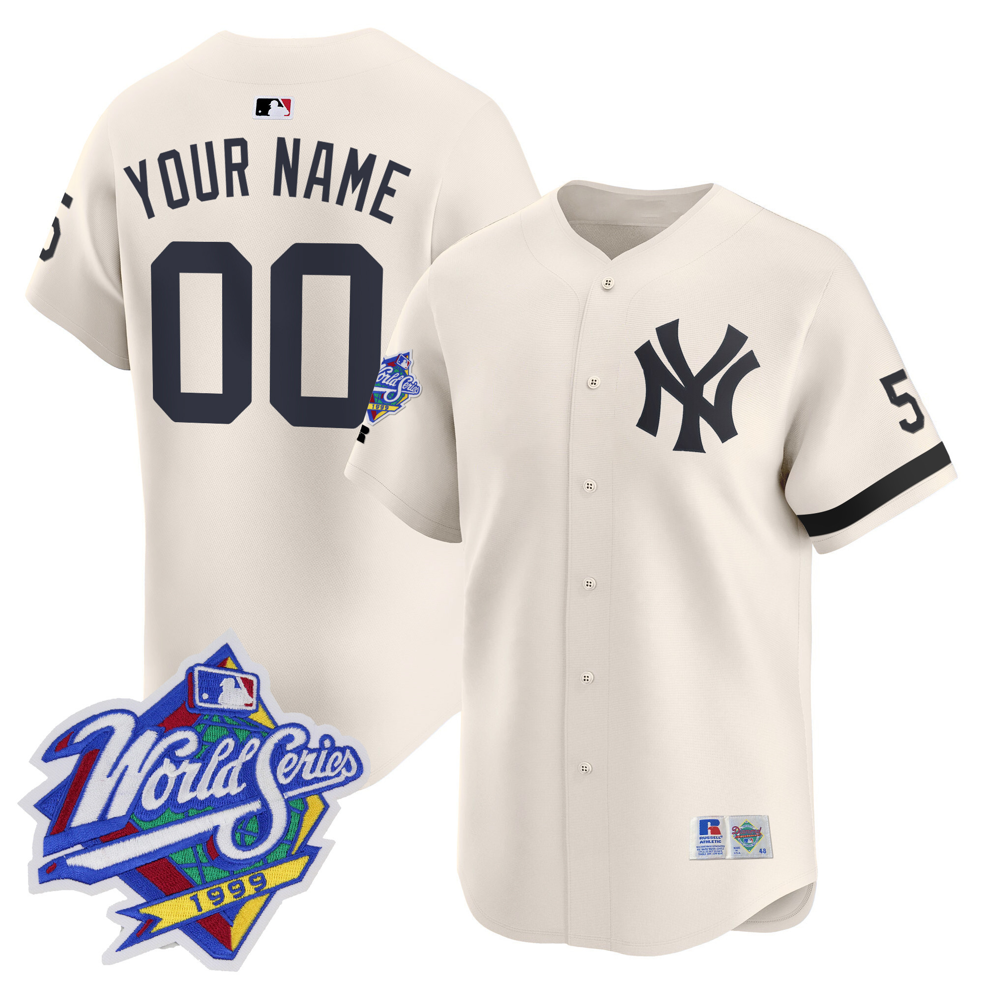 Yankees 1999 Throwback Joe DiMaggio Patch Vapor Premier Limited Custom Jersey - All Stitched - Image 3