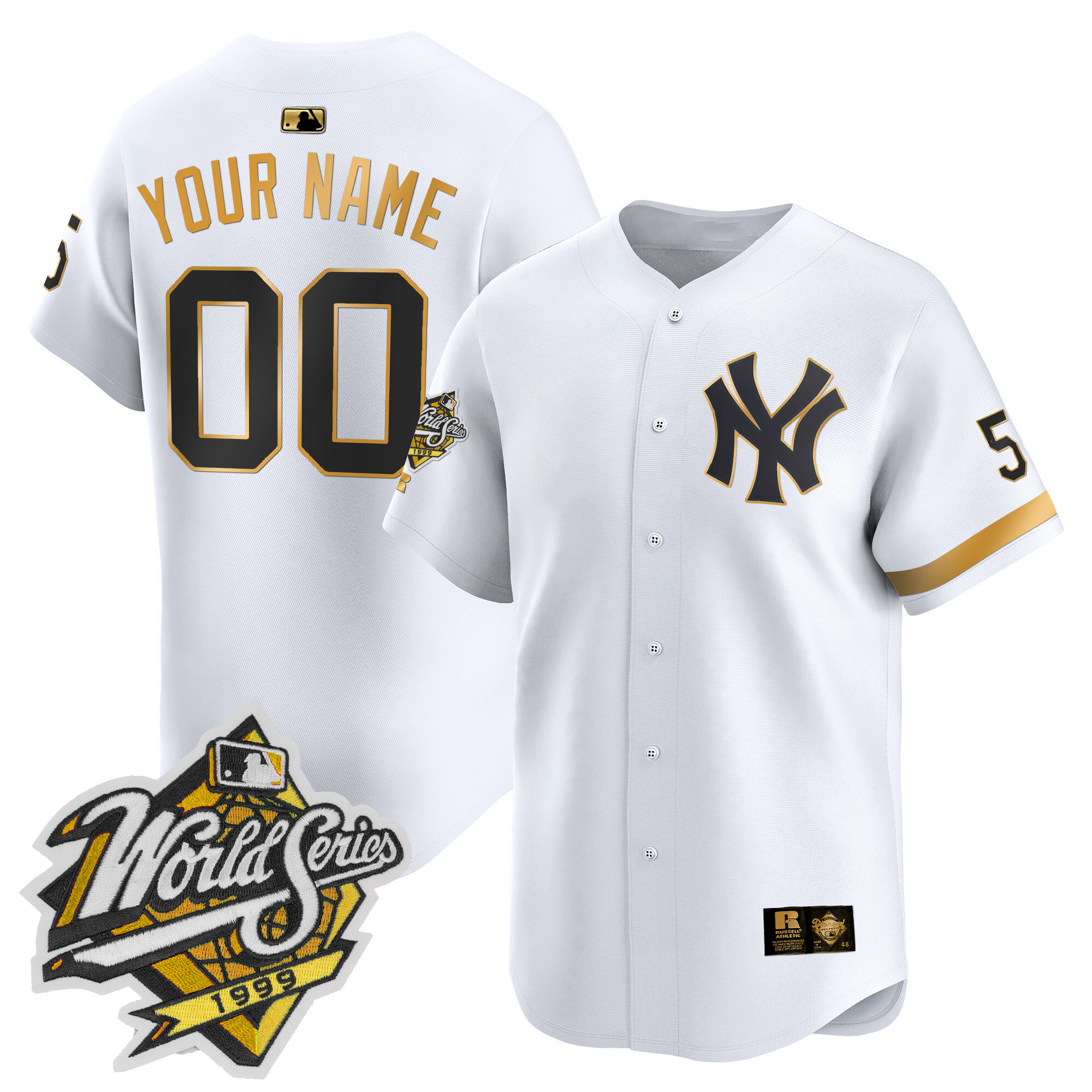 Yankees 1999 Throwback Joe DiMaggio Patch Vapor Premier Limited Custom Jersey - All Stitched - Image 4