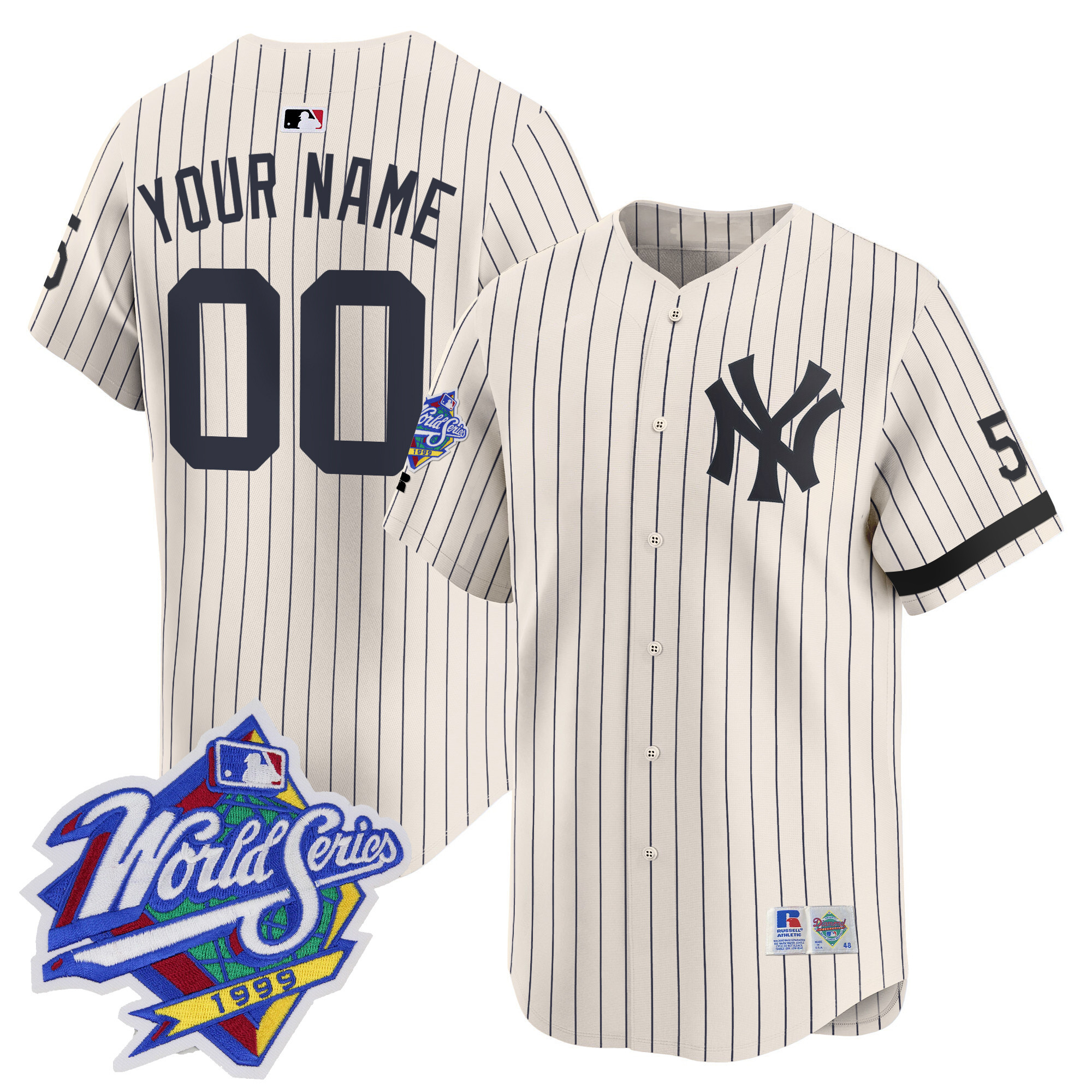 Yankees 1999 Throwback Joe DiMaggio Patch Vapor Premier Limited Custom Jersey - All Stitched - Image 2