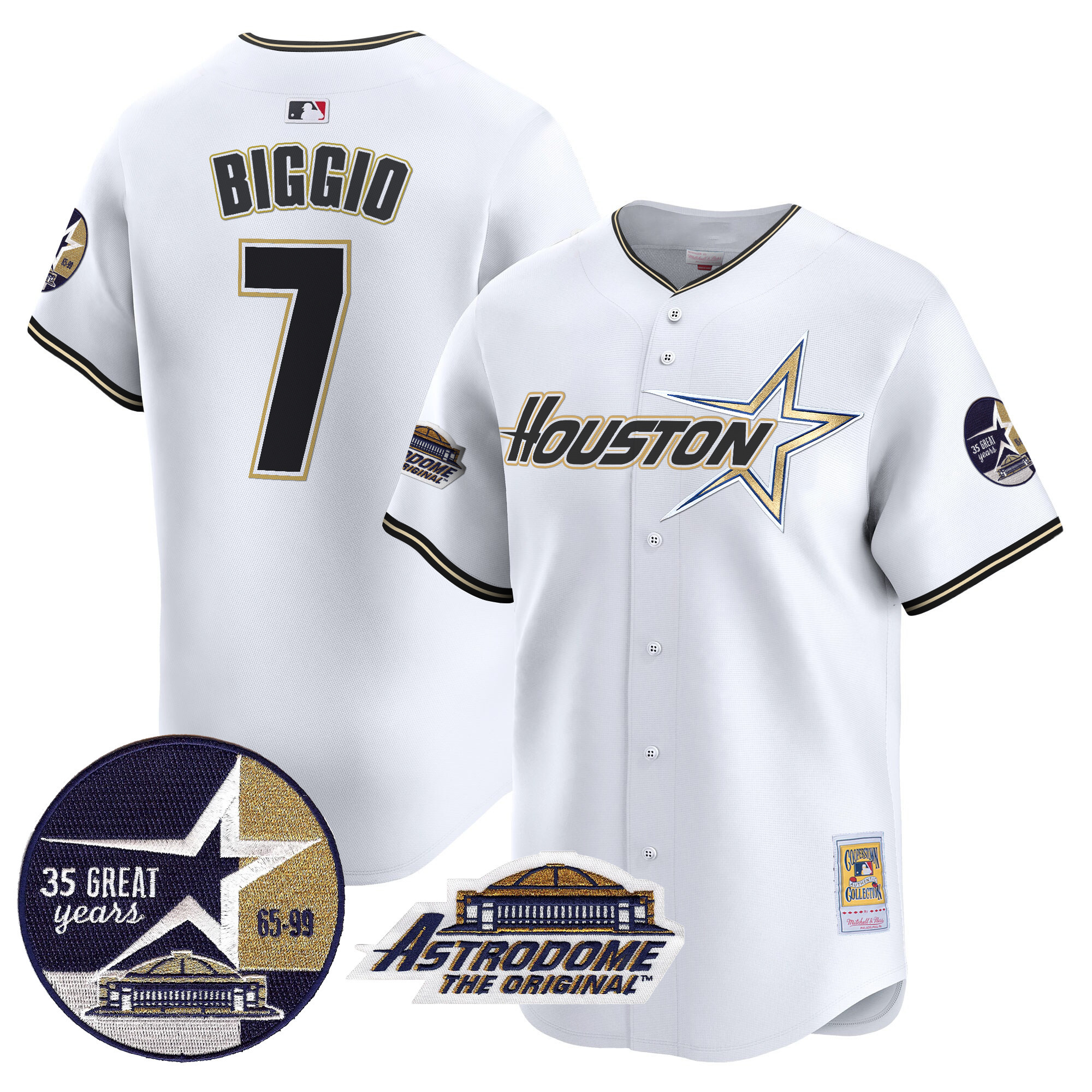 Men's Astros 1999 Throwback 35th & Astrodome Patch Vapor Premier Limited Jersey V2 - All Stitched - Image 29