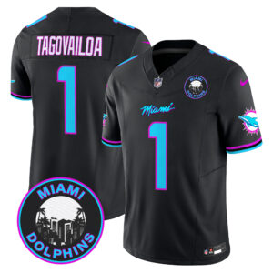 Men's Dolphins "Miami Vice" Vapor Limited Jersey V3 - All Stitched