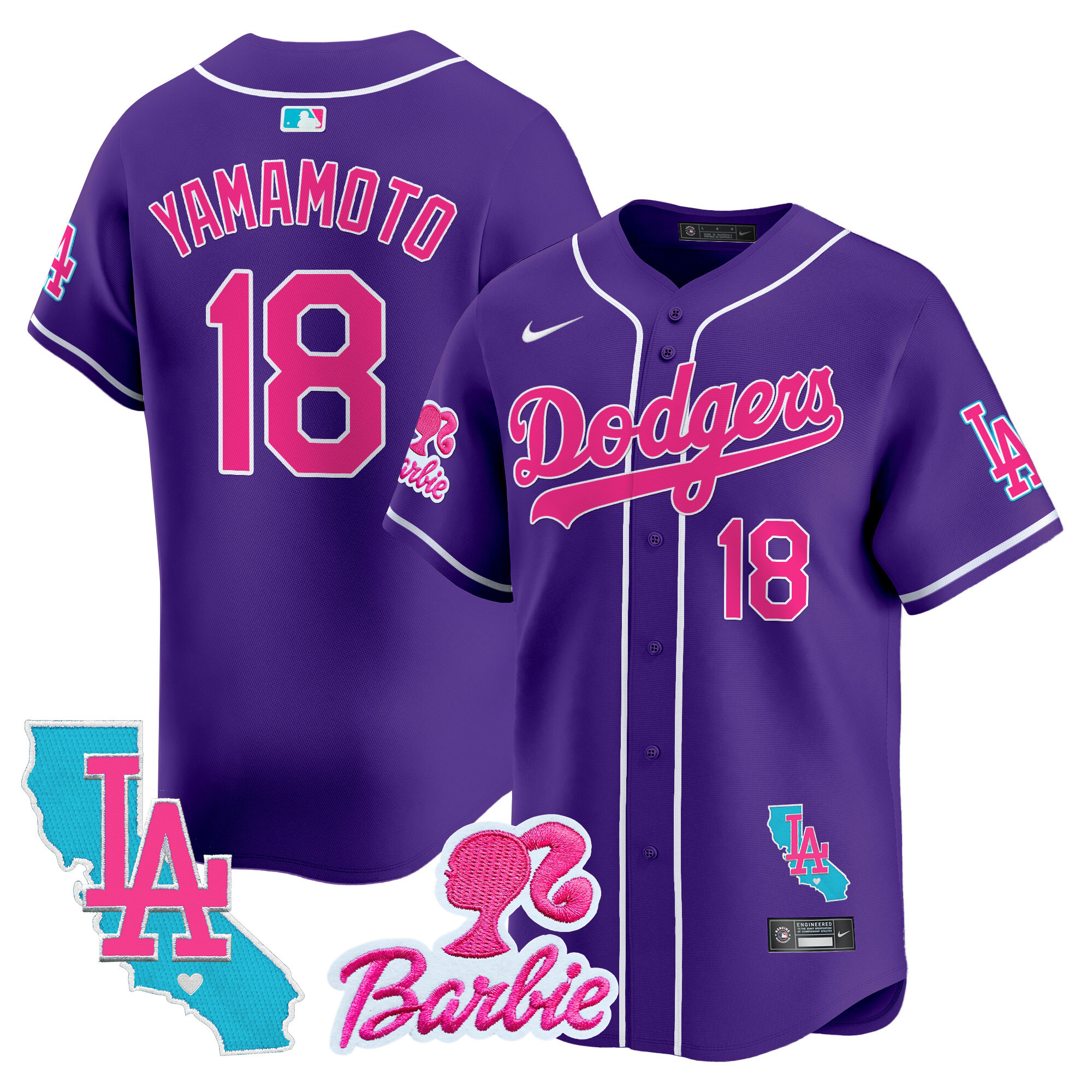 Unisex Dodgers Barbie Patch Vapor Premier Limited Jersey - All Stitched - Image 35