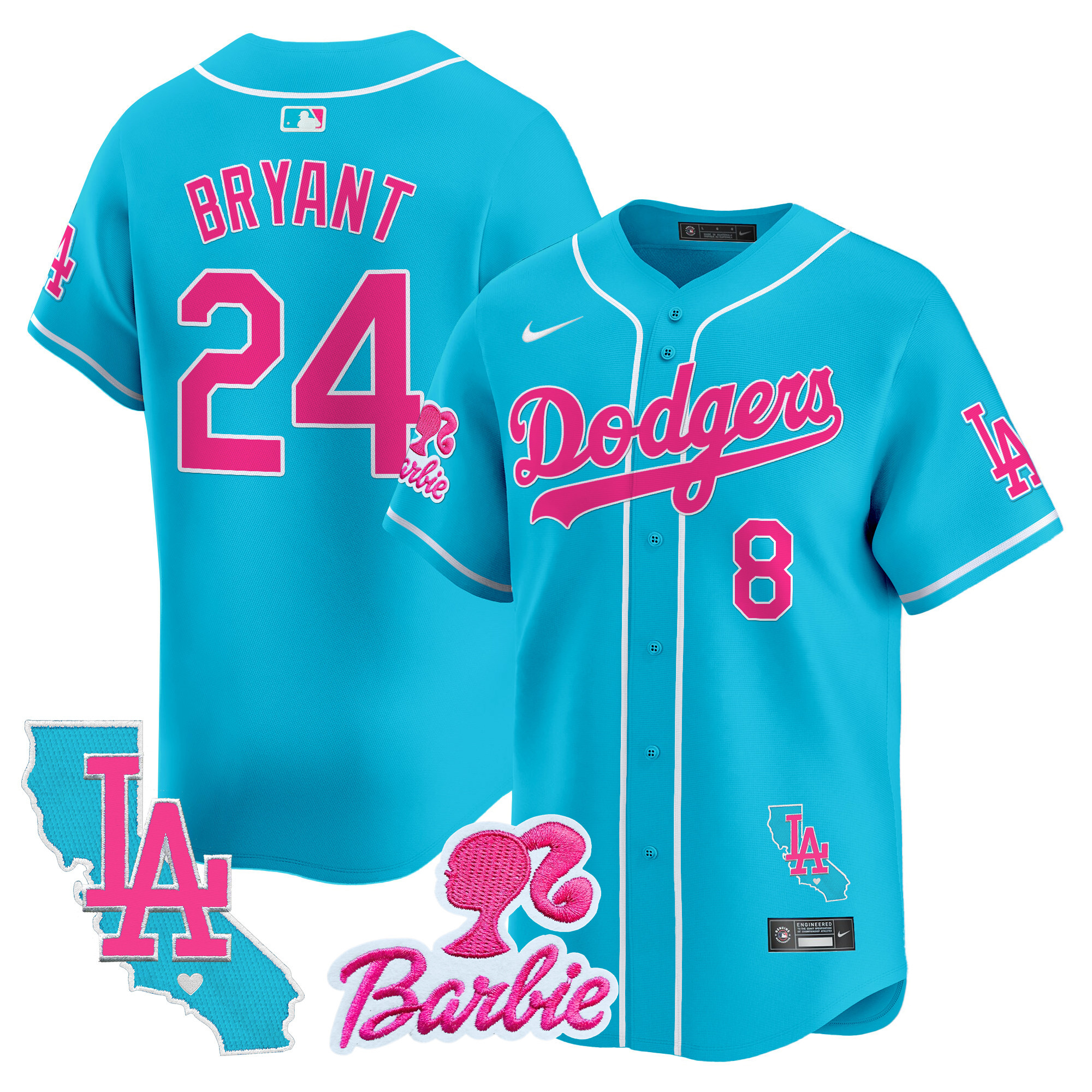 Unisex Dodgers Barbie Patch Vapor Premier Limited Jersey - All Stitched - Image 23