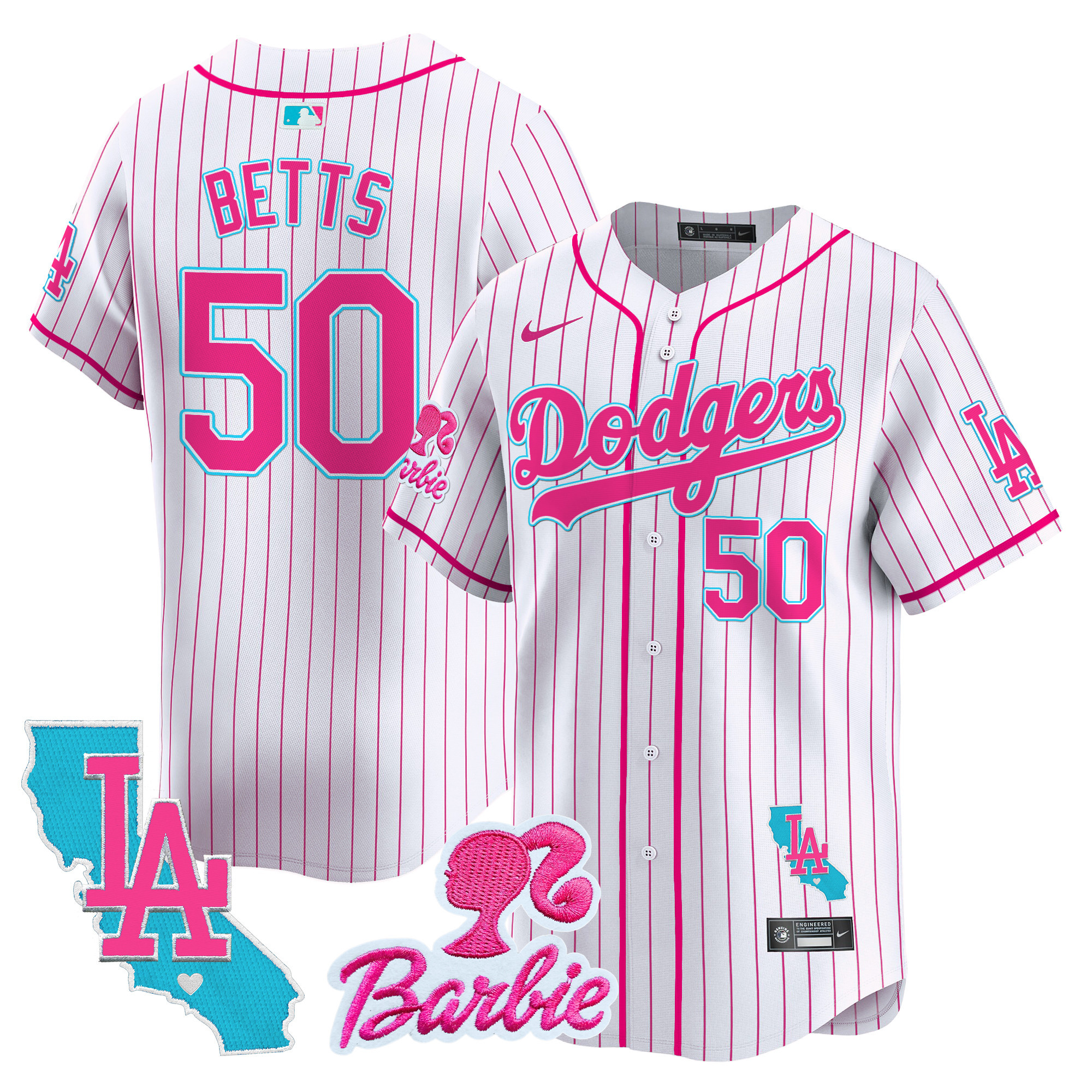 Unisex Dodgers Barbie Patch Vapor Premier Limited Jersey - All Stitched - Image 40
