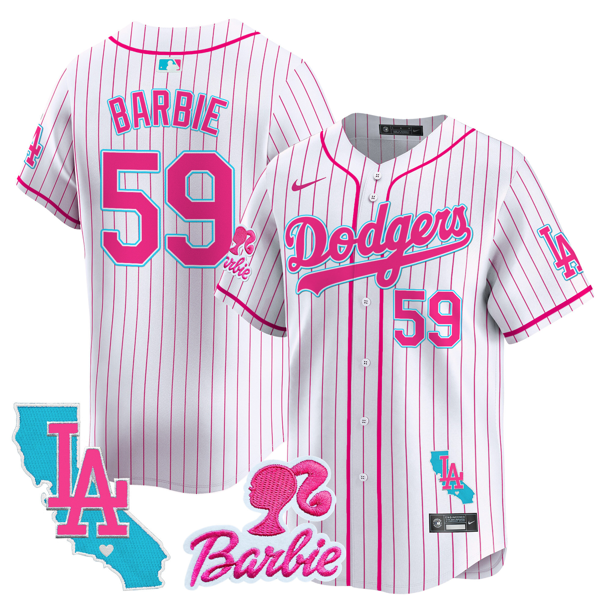 Unisex Dodgers Barbie Patch Vapor Premier Limited Jersey - All Stitched - Image 37