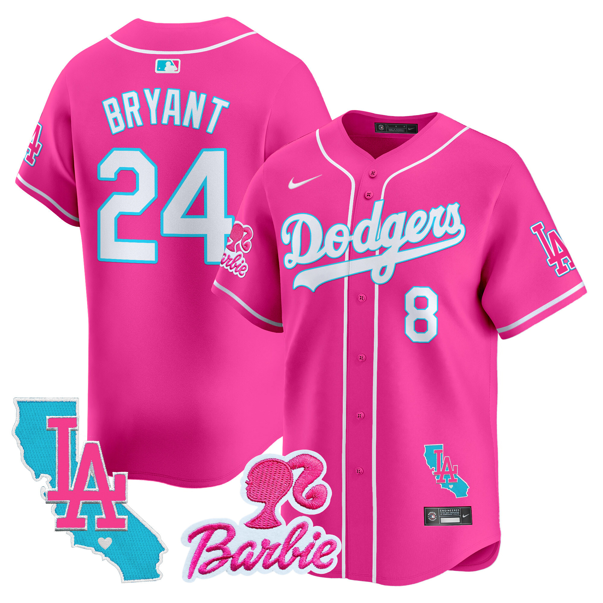 Unisex Dodgers Barbie Patch Vapor Premier Limited Jersey - All Stitched - Image 14