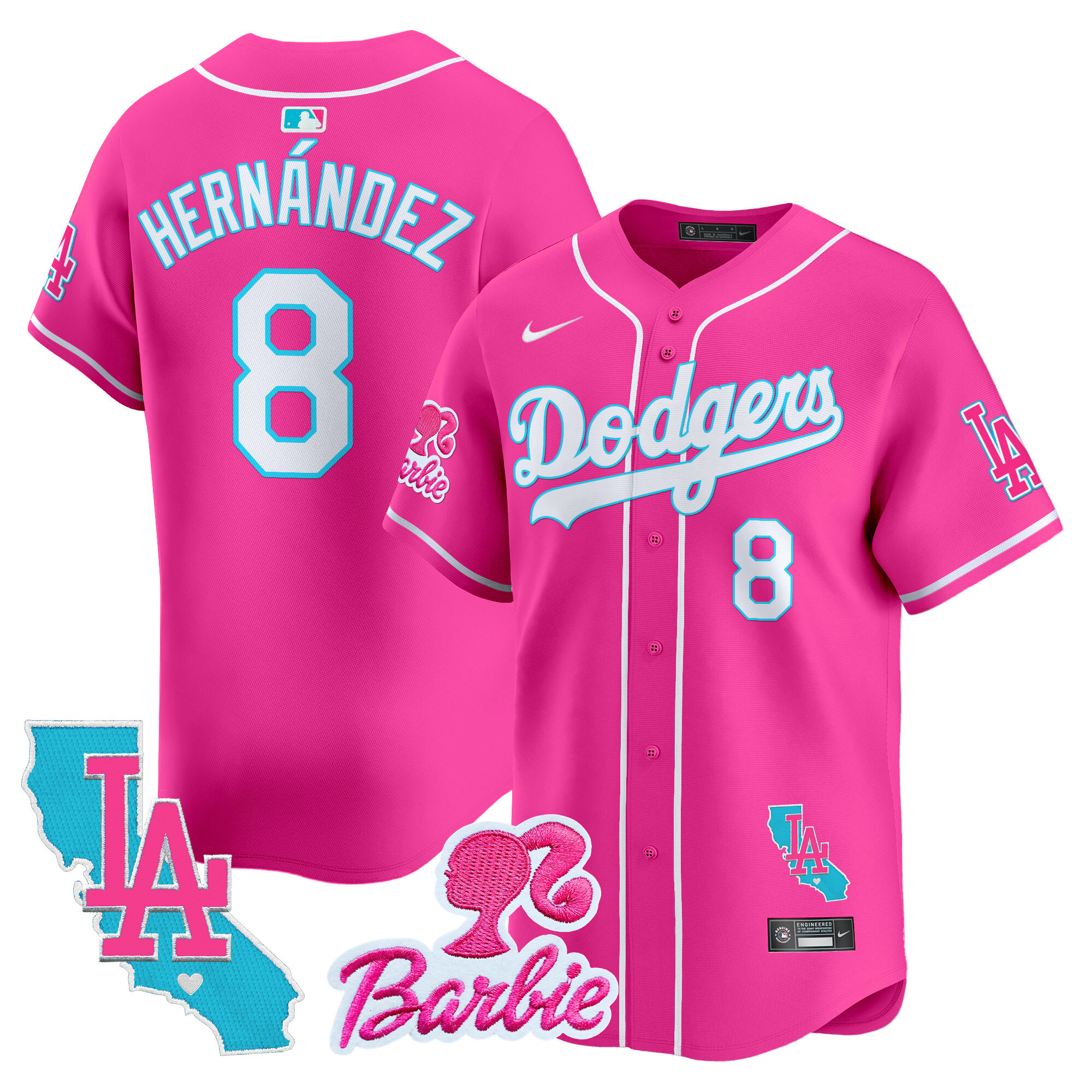 Unisex Dodgers Barbie Patch Vapor Premier Limited Jersey - All Stitched - Image 16