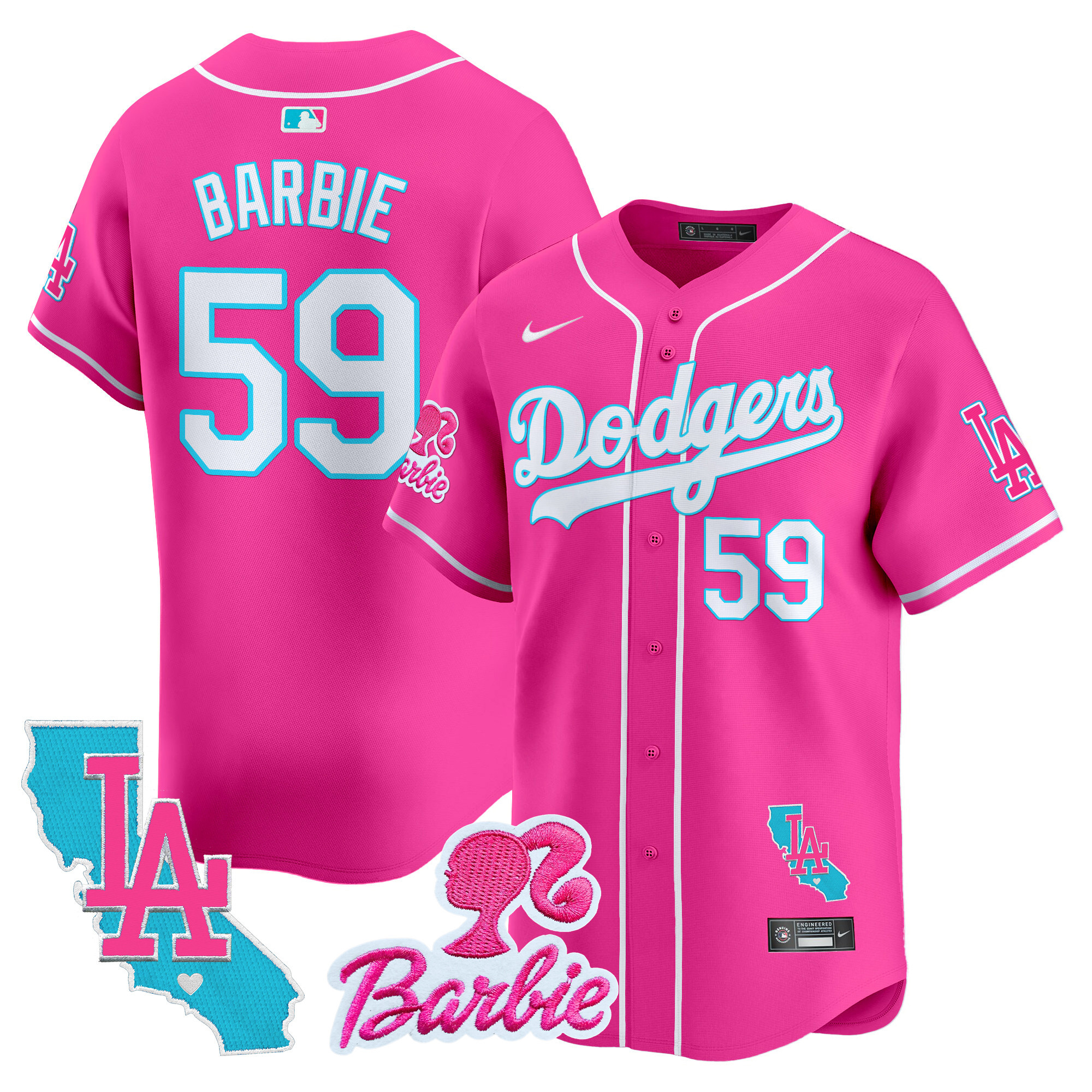 Unisex Dodgers Barbie Patch Vapor Premier Limited Jersey - All Stitched - Image 10
