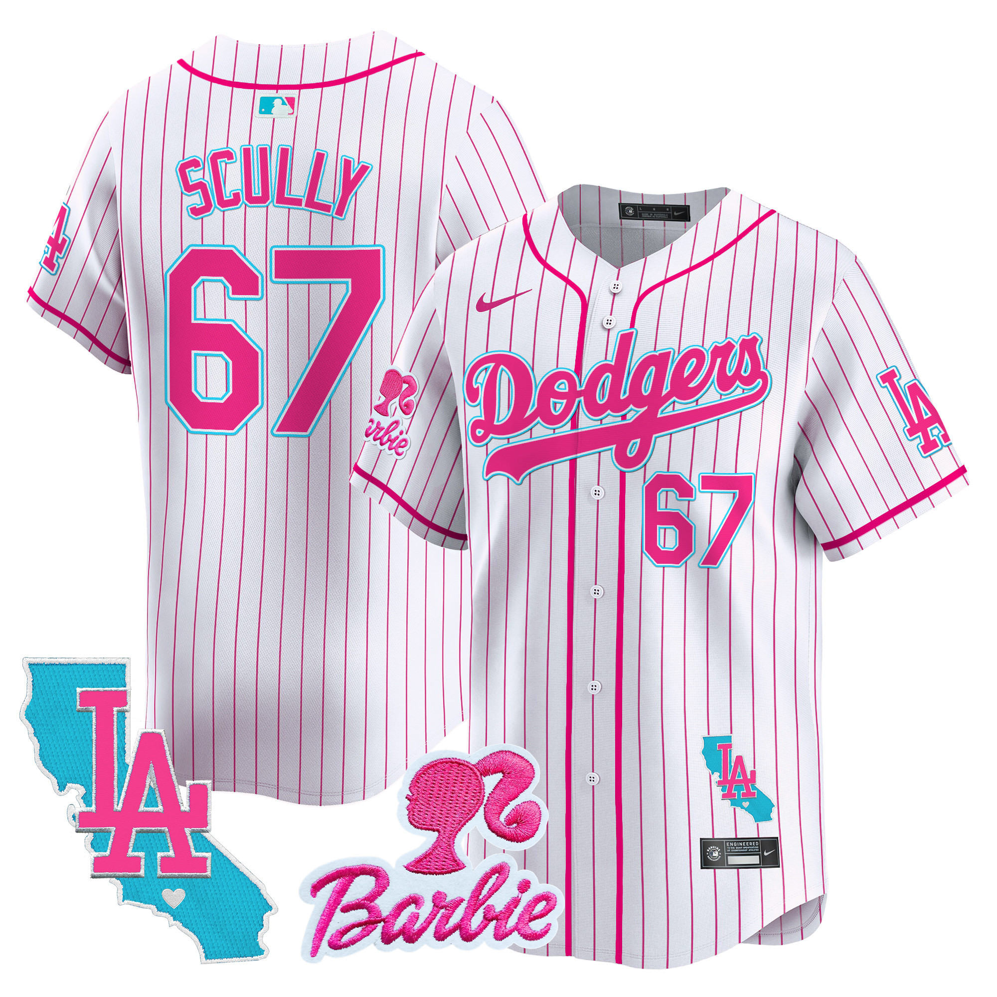 Unisex Dodgers Barbie Patch Vapor Premier Limited Jersey - All Stitched - Image 42
