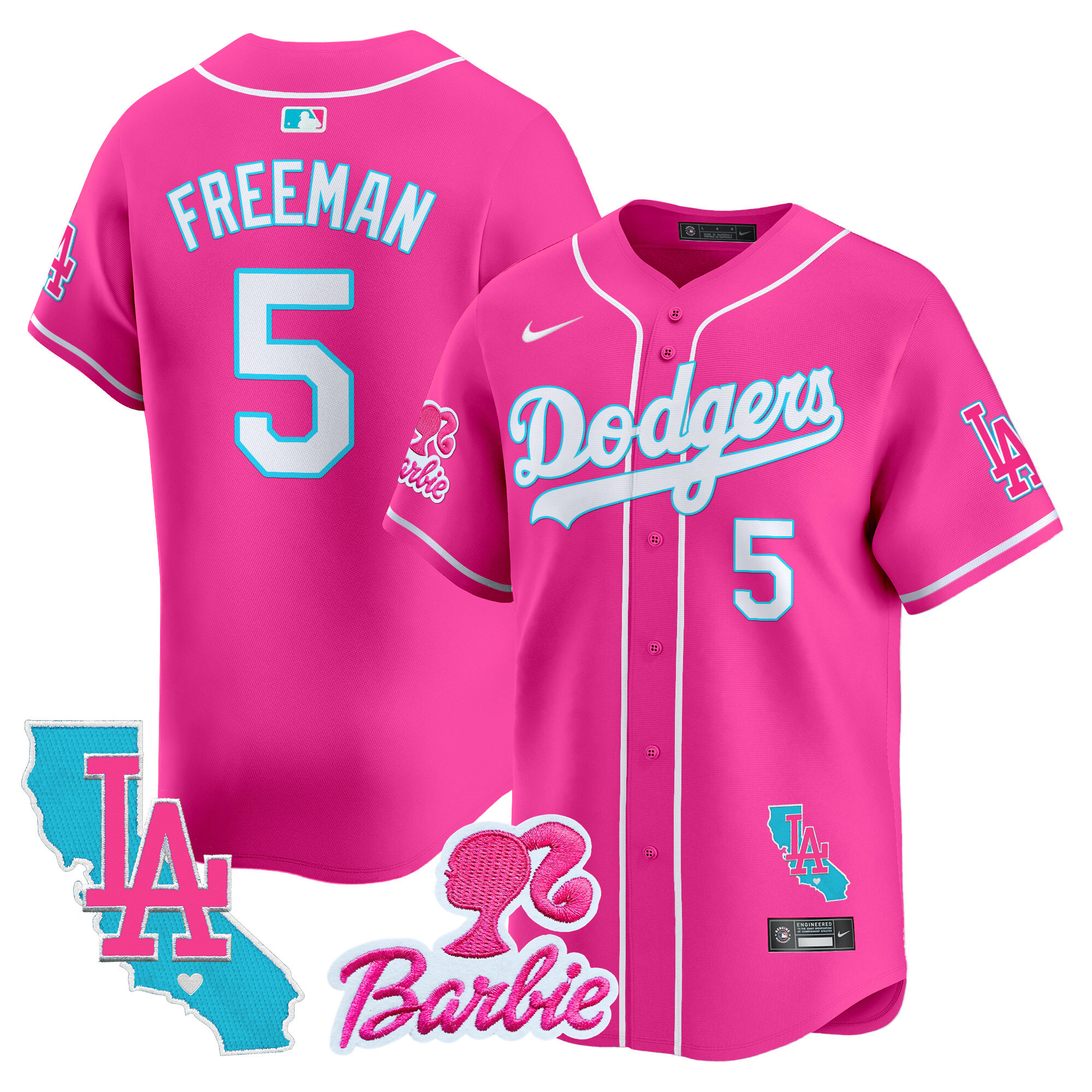 Unisex Dodgers Barbie Patch Vapor Premier Limited Jersey - All Stitched - Image 12