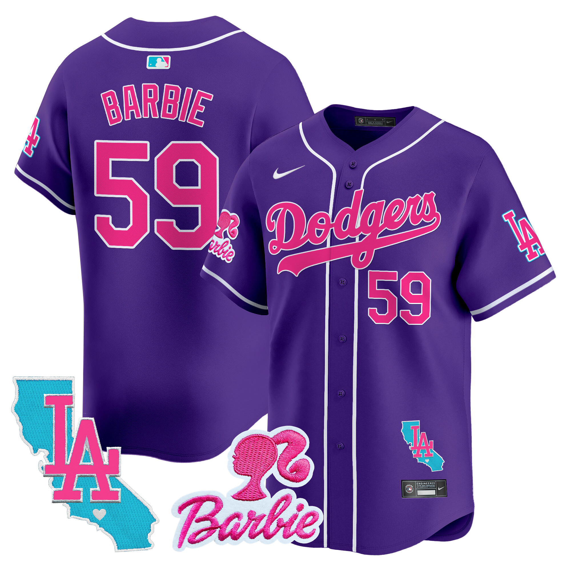 Unisex Dodgers Barbie Patch Vapor Premier Limited Jersey - All Stitched - Image 28