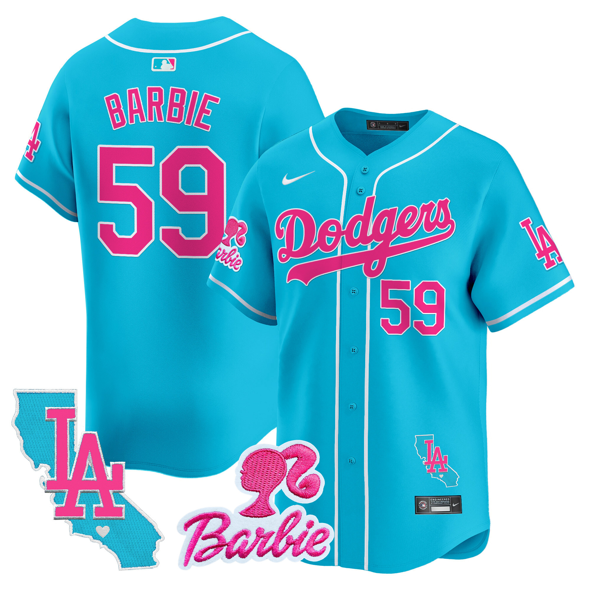 Unisex Dodgers Barbie Patch Vapor Premier Limited Jersey - All Stitched - Image 19