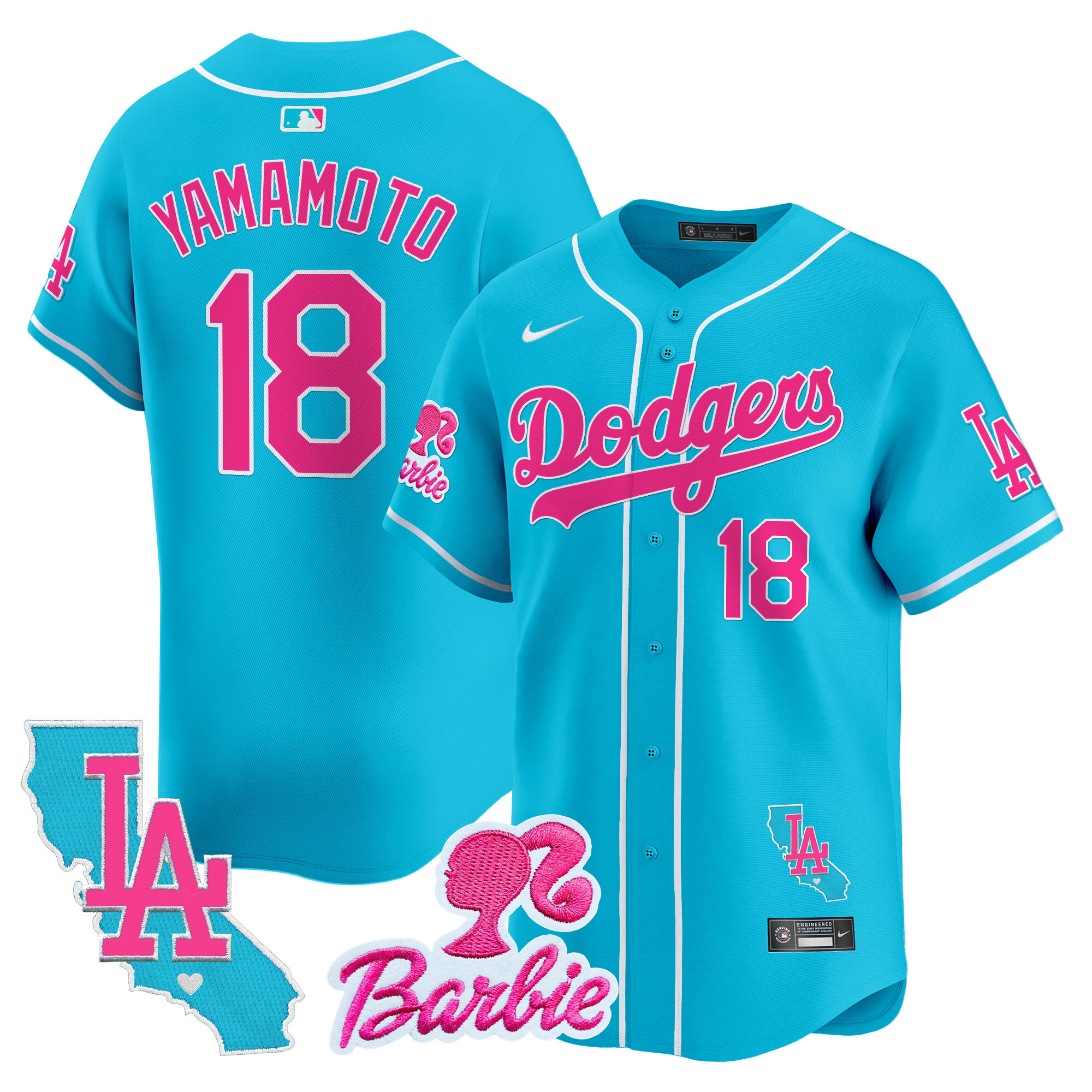 Unisex Dodgers Barbie Patch Vapor Premier Limited Jersey - All Stitched - Image 26