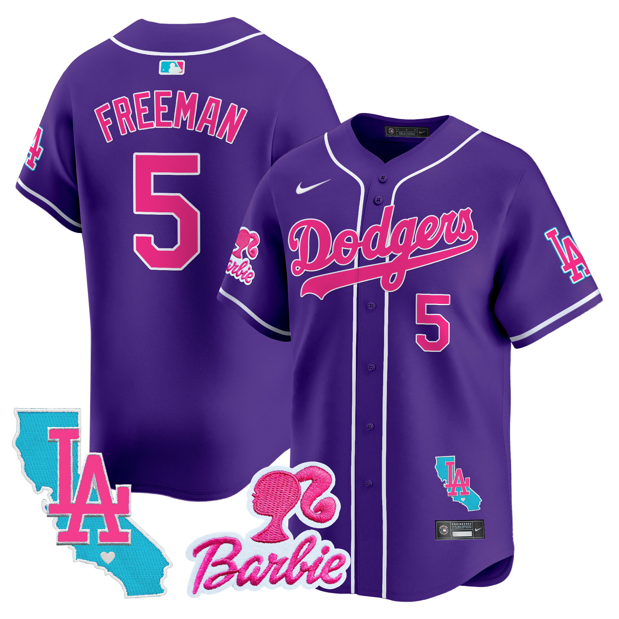 Unisex Dodgers Barbie Patch Vapor Premier Limited Jersey - All Stitched - Image 30