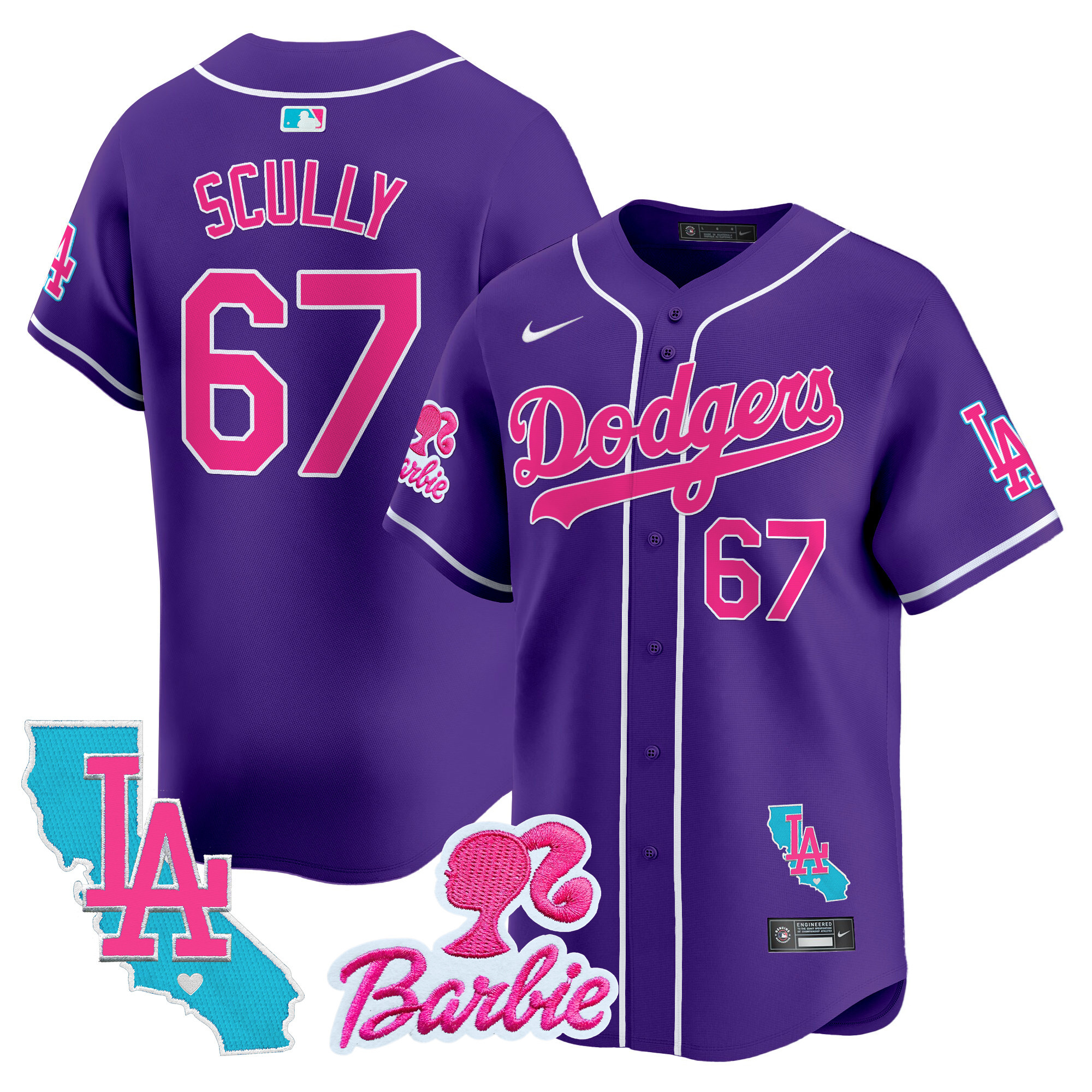 Unisex Dodgers Barbie Patch Vapor Premier Limited Jersey - All Stitched - Image 33