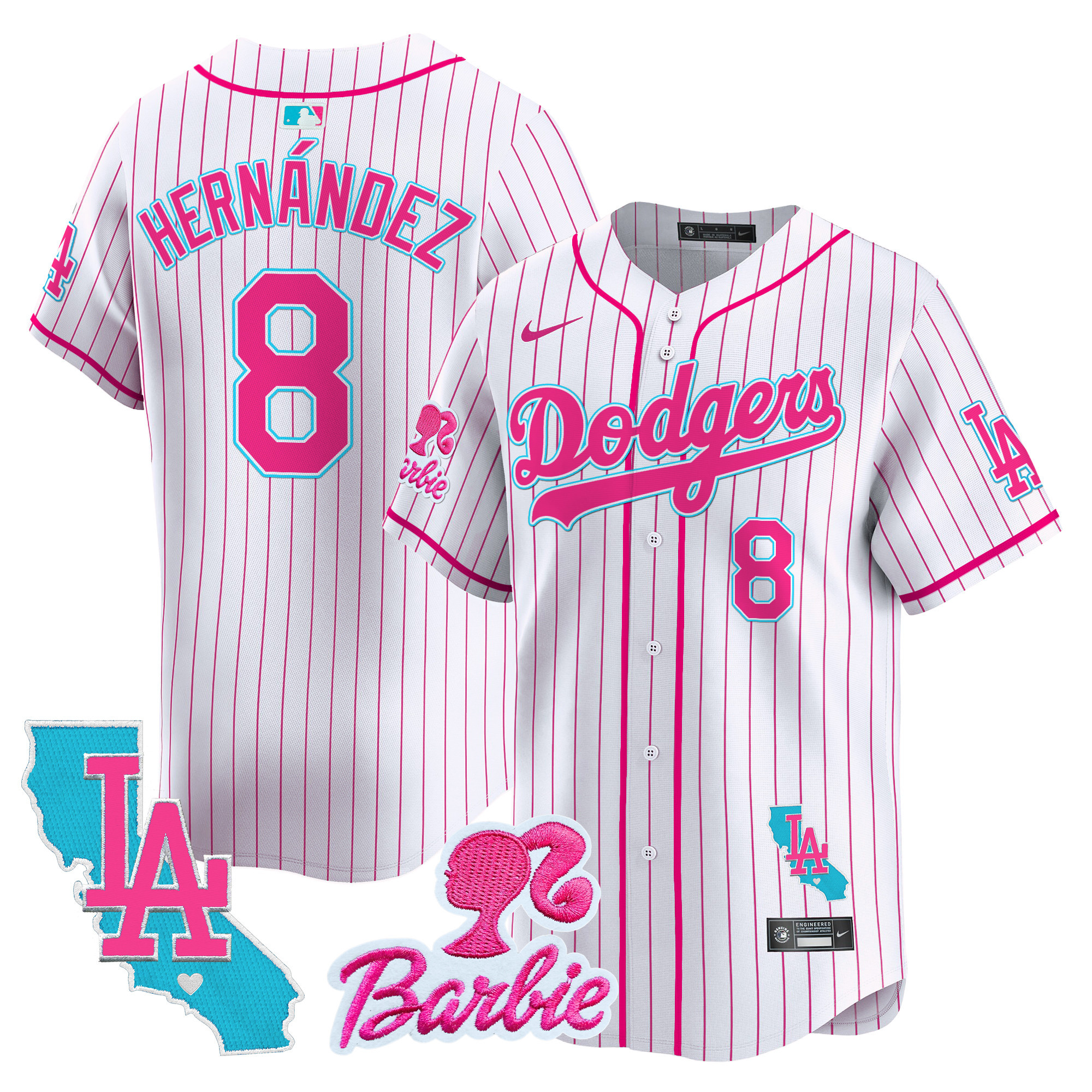 Unisex Dodgers Barbie Patch Vapor Premier Limited Jersey - All Stitched - Image 43