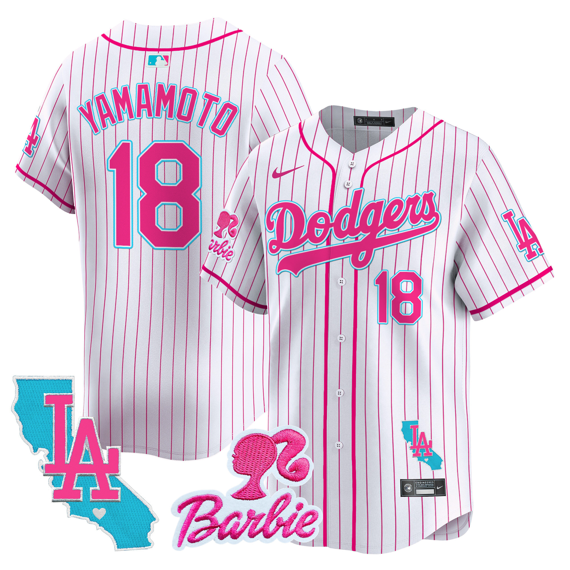 Unisex Dodgers Barbie Patch Vapor Premier Limited Jersey - All Stitched - Image 44