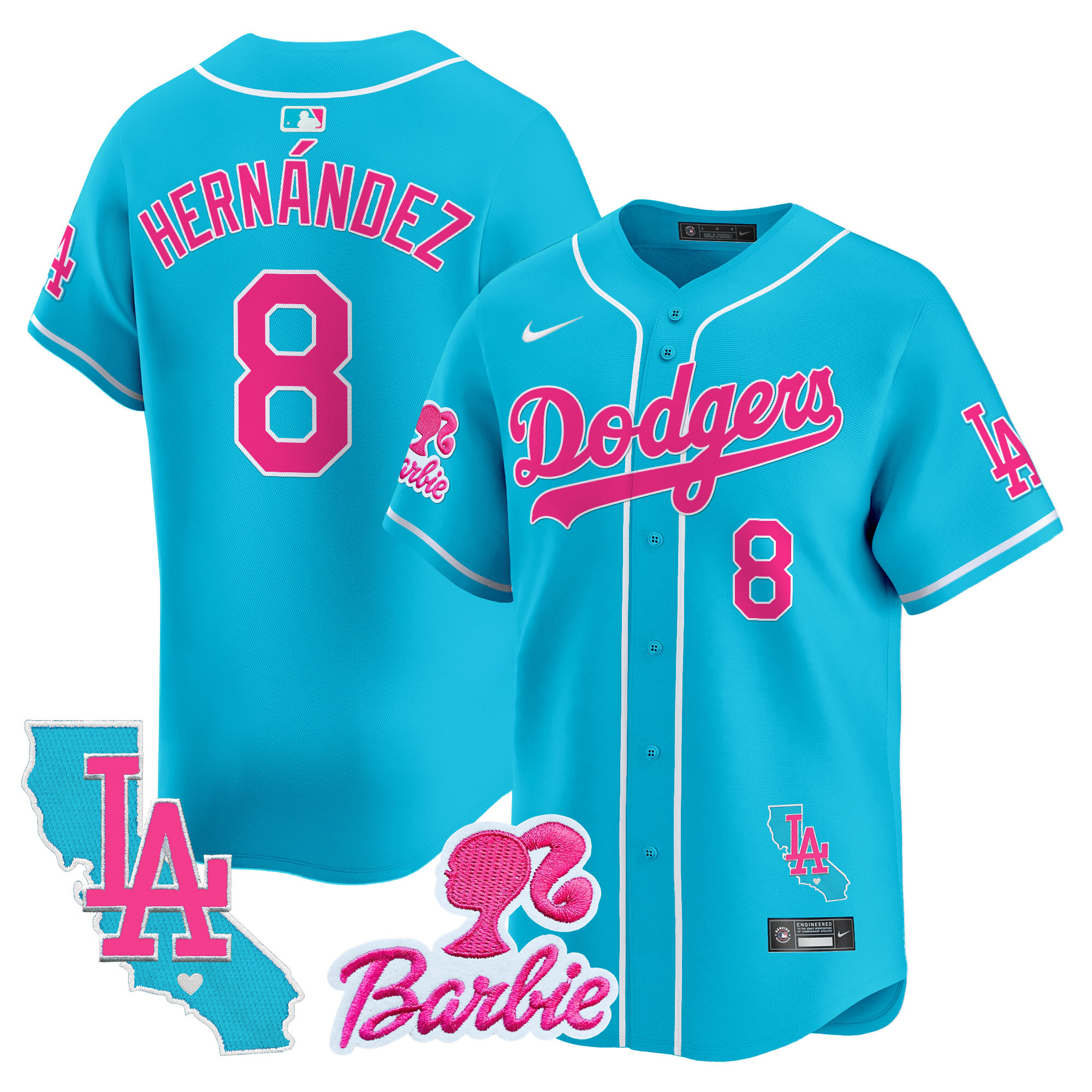 Unisex Dodgers Barbie Patch Vapor Premier Limited Jersey - All Stitched - Image 25