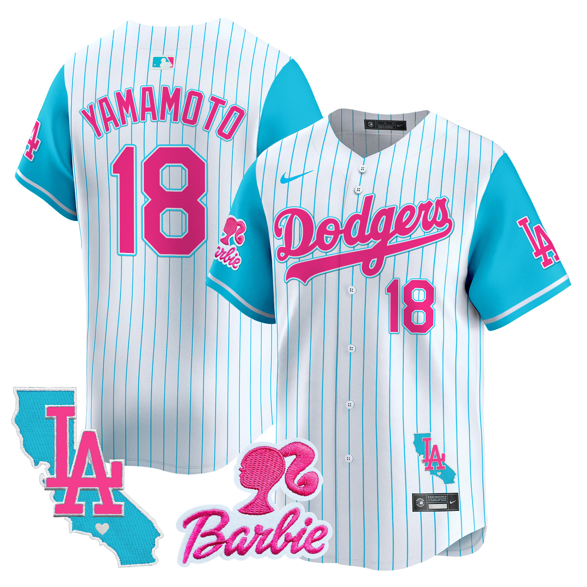 Unisex Dodgers Barbie Patch Vapor Premier Limited Jersey - All Stitched - Image 8