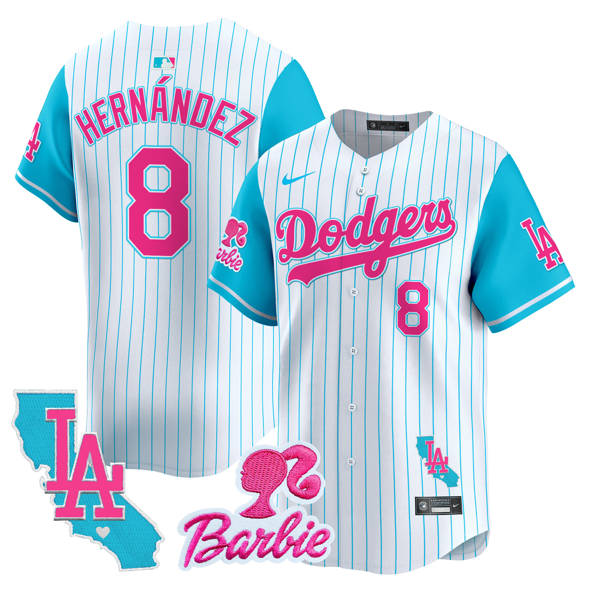 Unisex Dodgers Barbie Patch Vapor Premier Limited Jersey - All Stitched - Image 7
