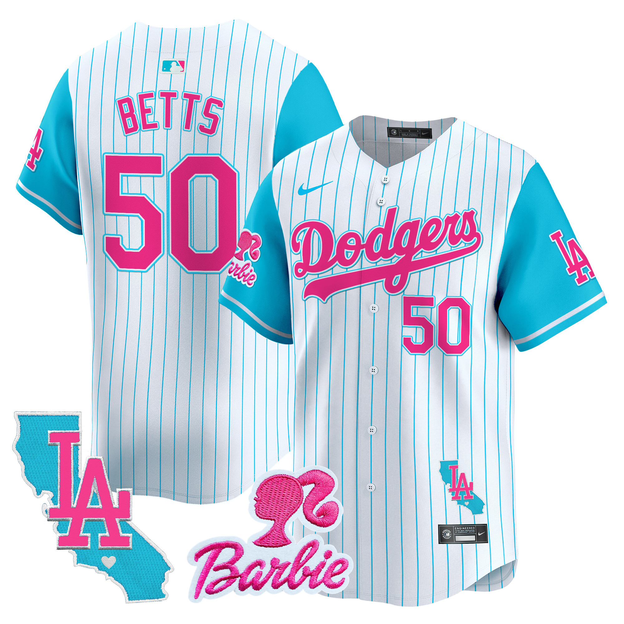 Unisex Dodgers Barbie Patch Vapor Premier Limited Jersey - All Stitched - Image 4