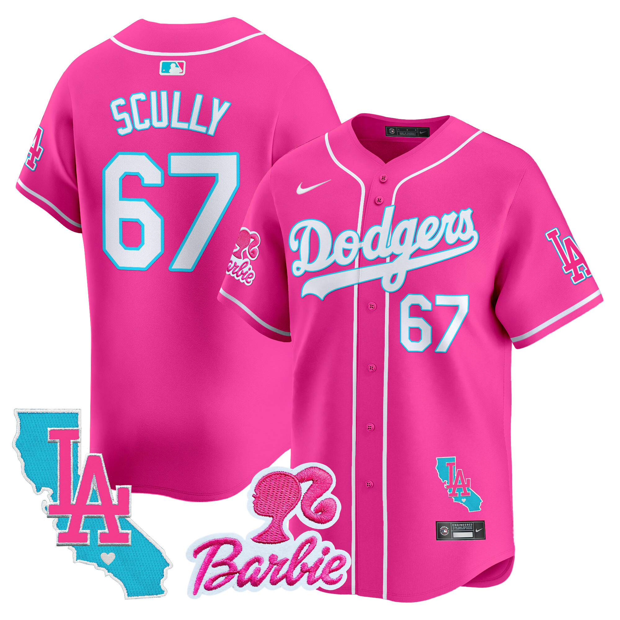Unisex Dodgers Barbie Patch Vapor Premier Limited Jersey - All Stitched - Image 15