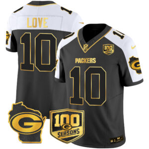 Men's Packers 100th Season & Home Patch Gold Vapor Limited Jersey – All Stitched