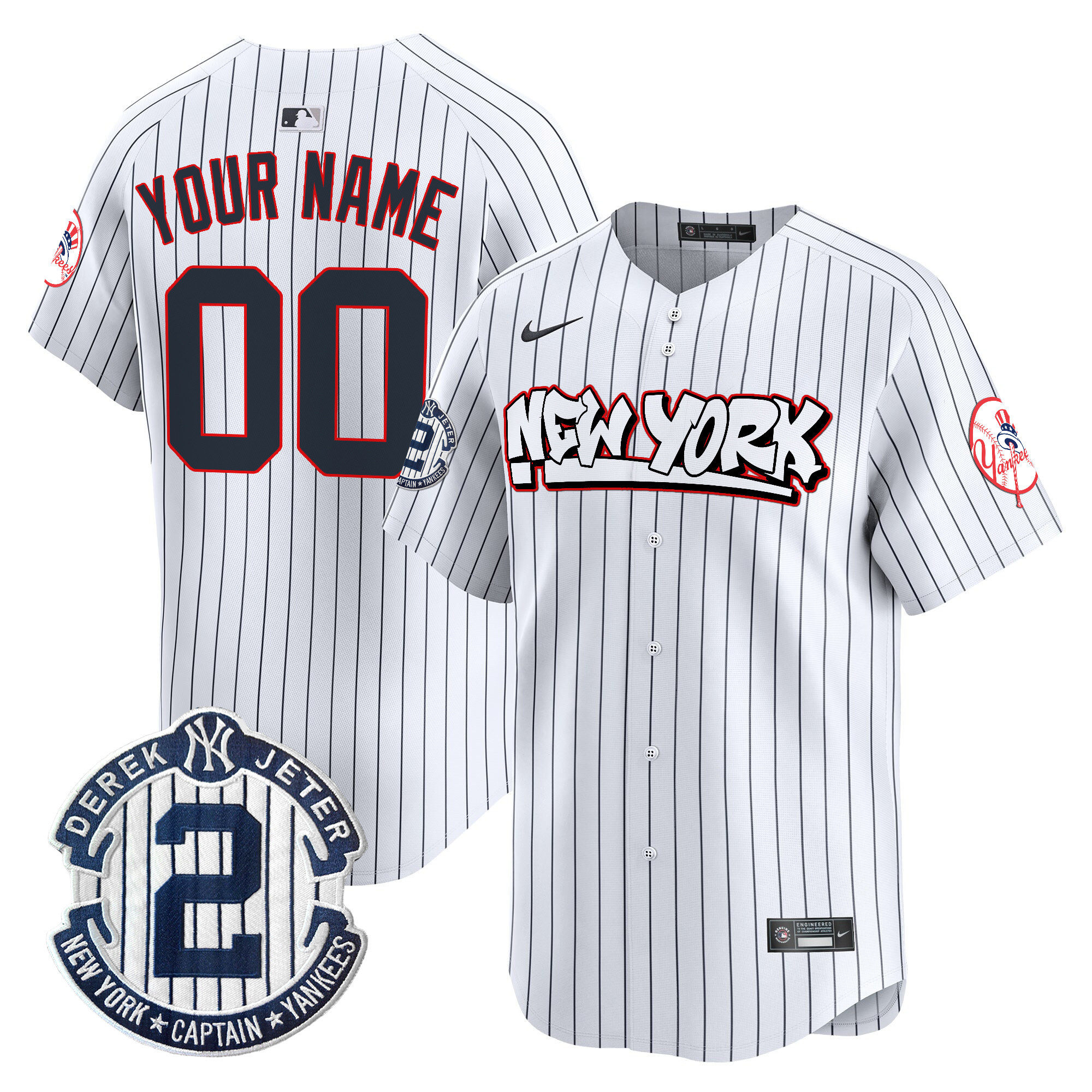 New York Yankees Graffiti Vapor Premier Limited Custom Jersey V2 - All Stitched - Image 2