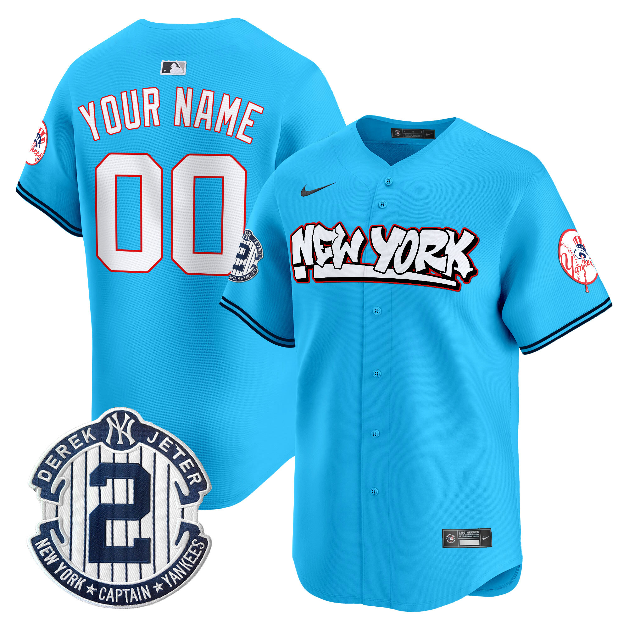 New York Yankees Graffiti Vapor Premier Limited Custom Jersey V2 - All Stitched - Image 4