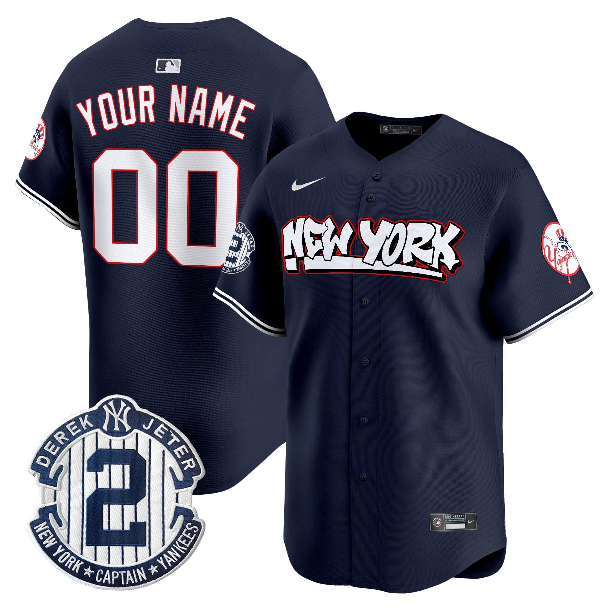 New York Yankees Graffiti Vapor Premier Limited Custom Jersey V2 - All Stitched - Image 3