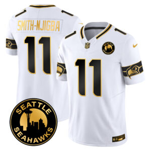 Men's Seahawks 2025 Seattle City Patch Gold Vapor Limited Jersey - All Stitched